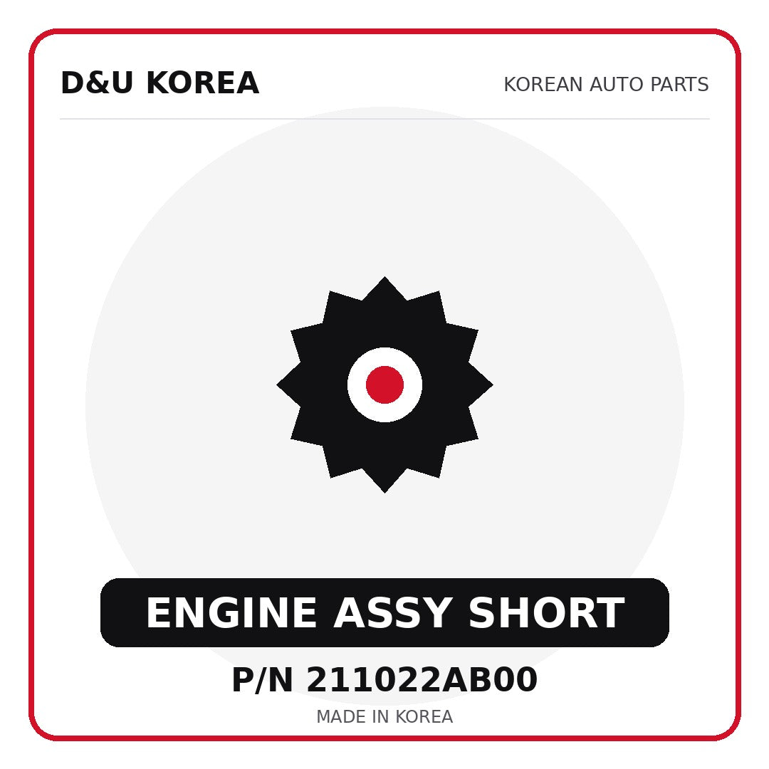 Genuine Mobis ENGINE ASSY SHORT 211022AB00 - Korean auto parts from D&U Korea