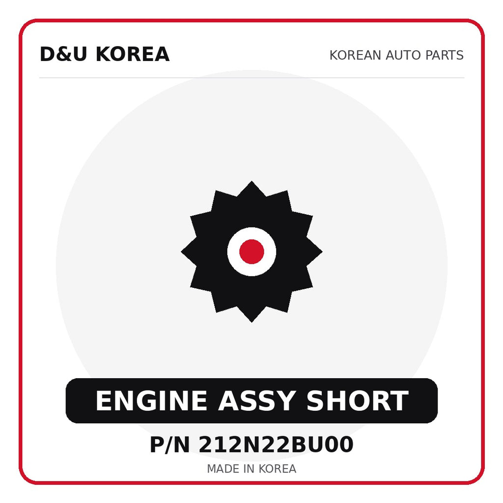 Genuine Mobis ENGINE ASSY SHORT 212N22BU00 - Korean auto parts from D&U Korea