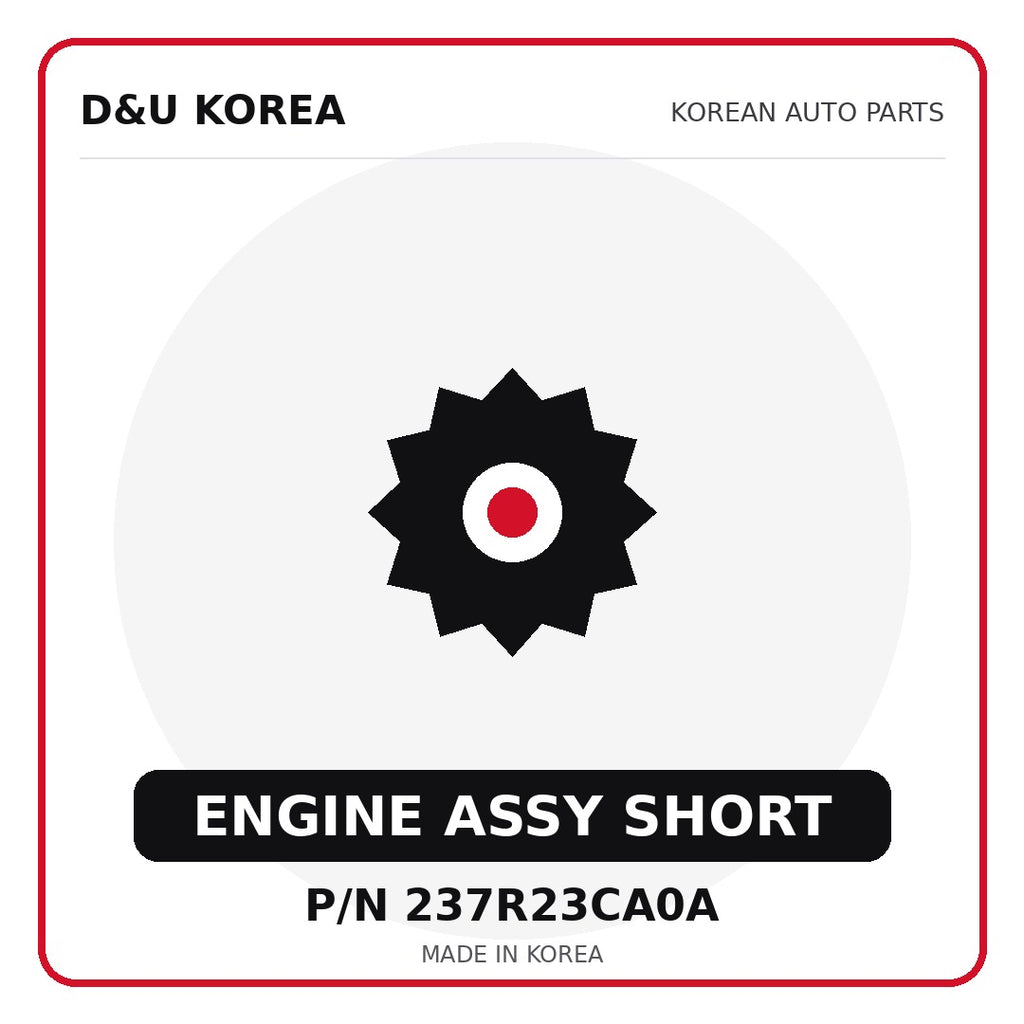 Genuine Mobis ENGINE ASSY SHORT 237R23CA0A for Korean vehicles | D&U Korea