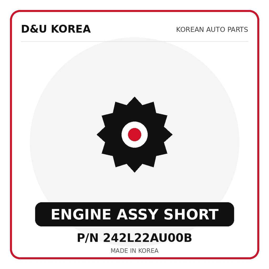 Genuine Mobis ENGINE ASSY SHORT 242L22AU00B - Korean auto parts from D&U Korea