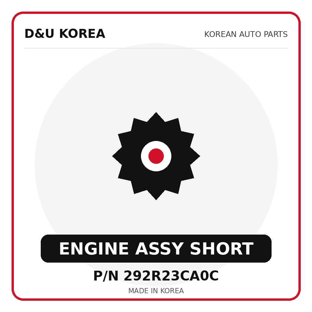 Genuine Mobis ENGINE ASSY SHORT 292R23CA0C - Korean auto parts from D&U Korea