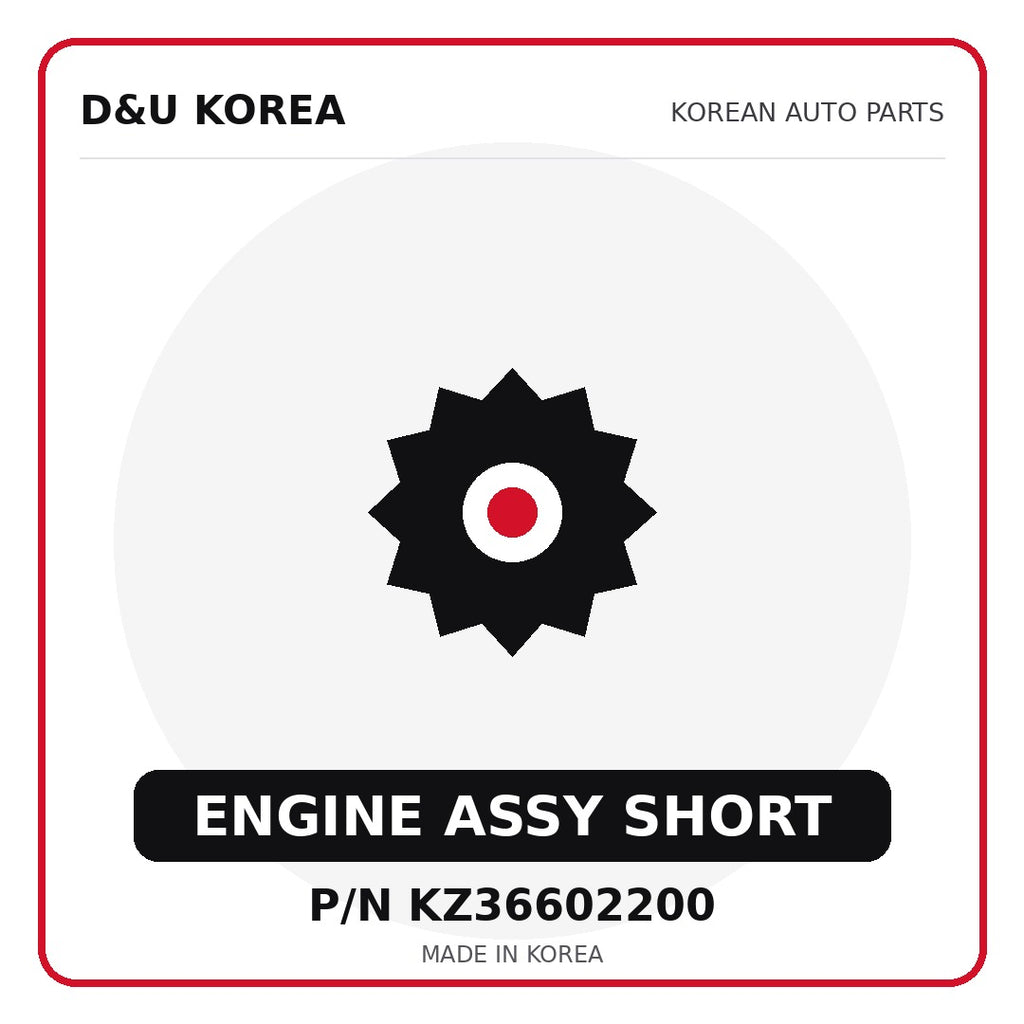 Genuine Mobis ENGINE ASSY SHORT KZ36602200 for Korean vehicles | D&U Korea