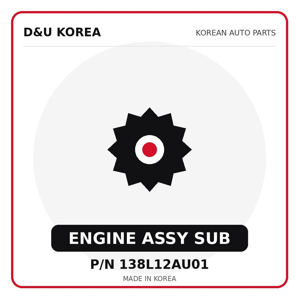 Genuine Mobis ENGINE ASSY SUB 138L12AU01 - Korean auto parts from D&U Korea