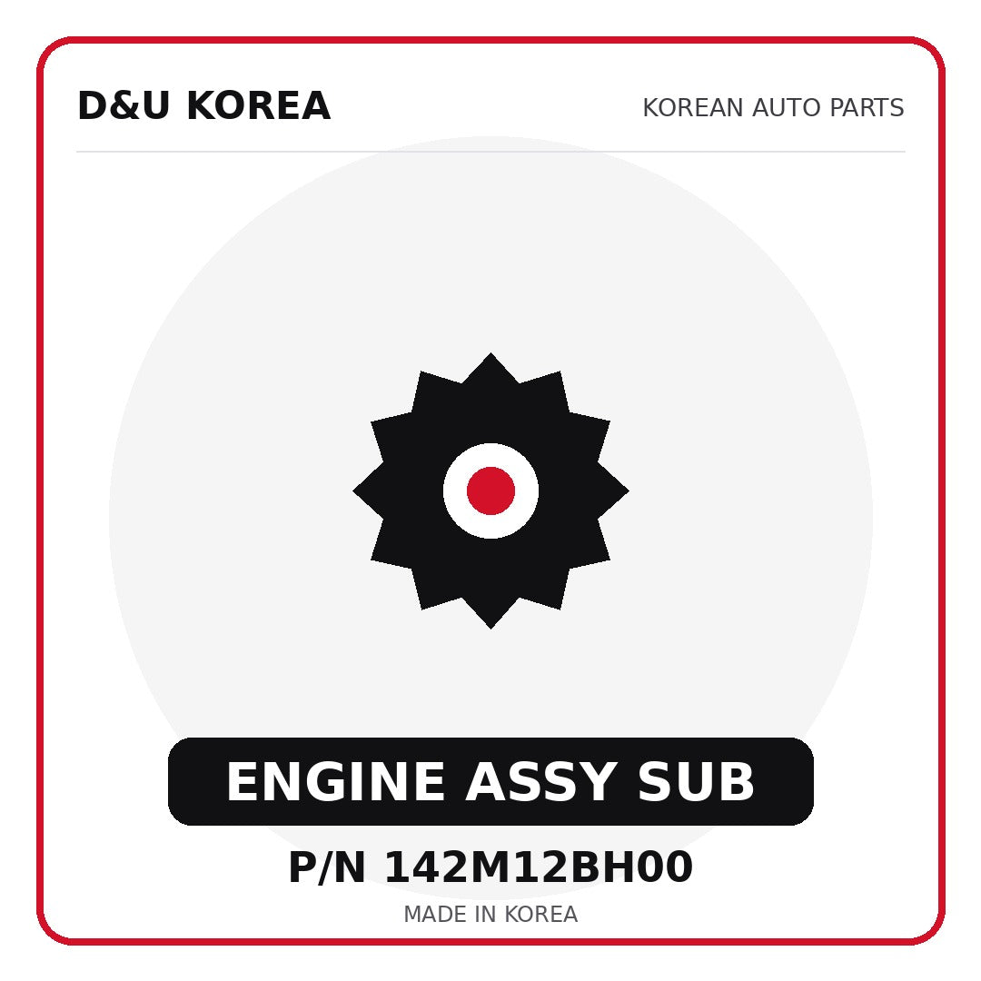 Genuine Mobis ENGINE ASSY SUB 142M12BH00 - Korean auto parts from D&U Korea