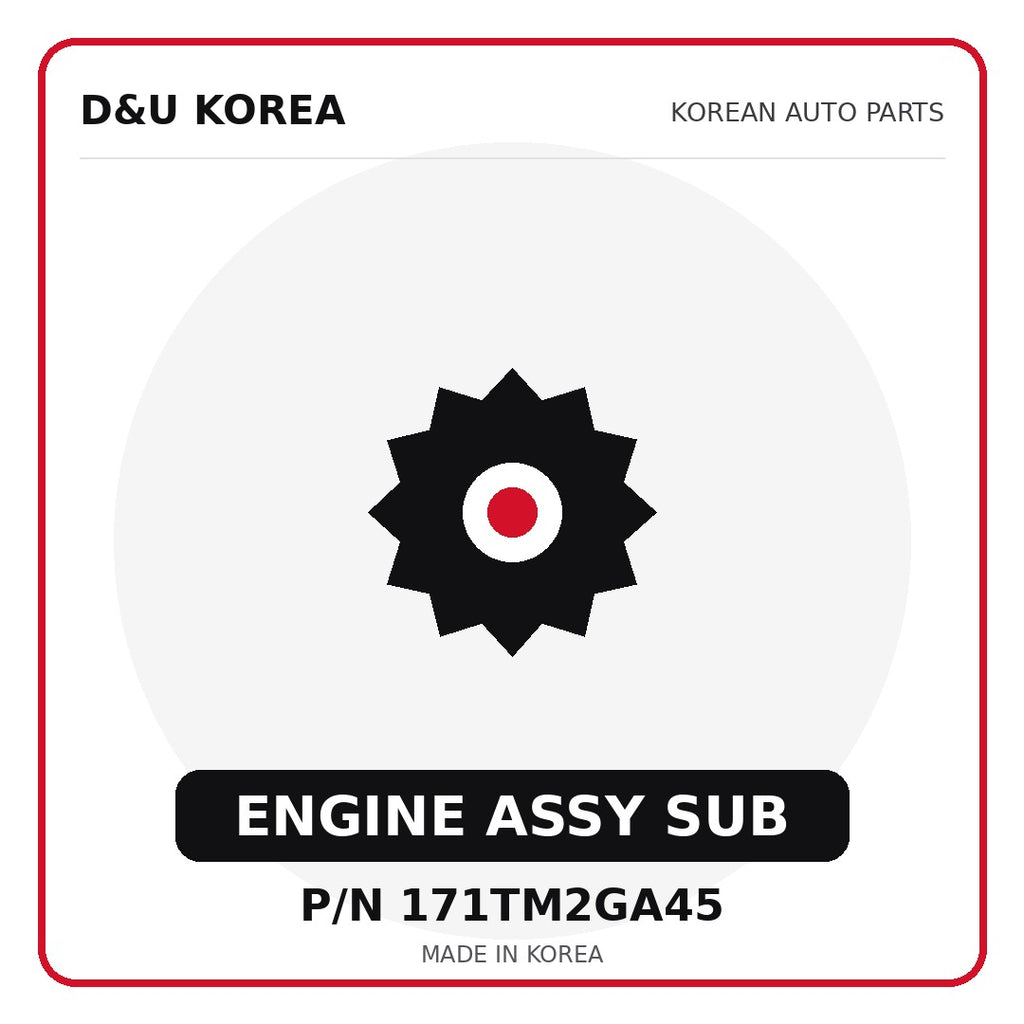Genuine Mobis ENGINE ASSY SUB 171TM2GA45 - Korean auto parts from D&U Korea