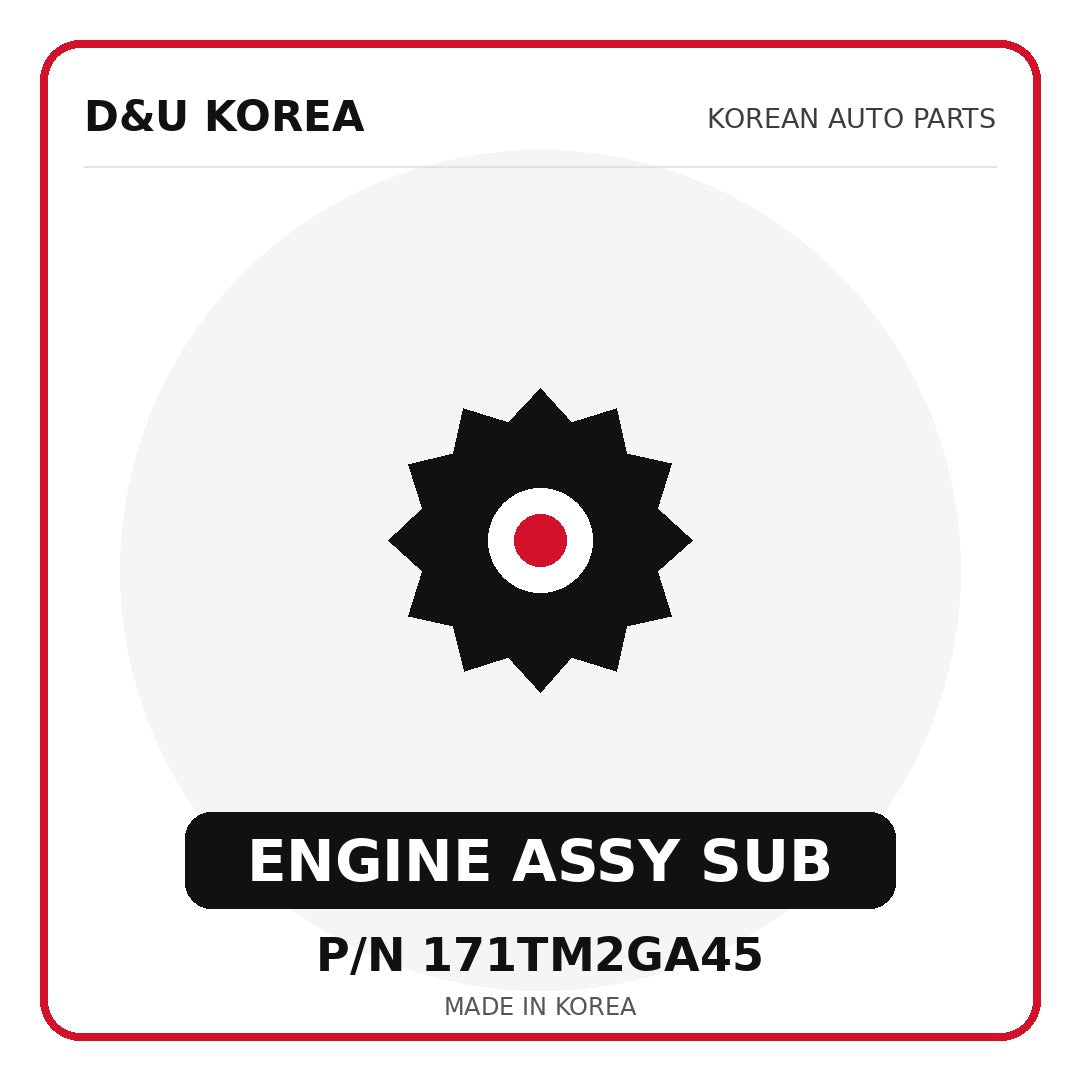 Genuine Mobis ENGINE ASSY SUB 171TM2GA45 - Korean auto parts from D&U Korea
