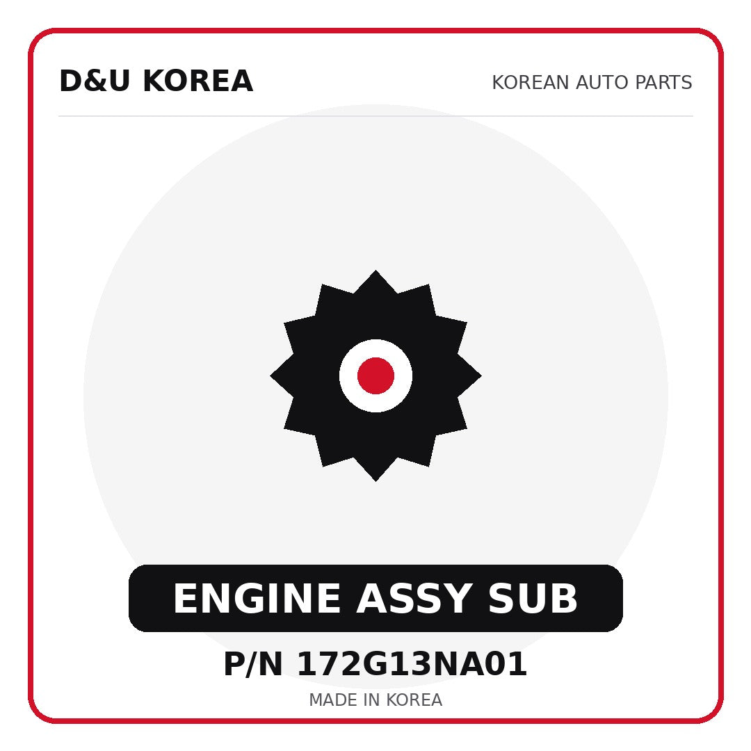 Genuine Mobis ENGINE ASSY SUB 172G13NA01 for Korean vehicles | D&U Korea