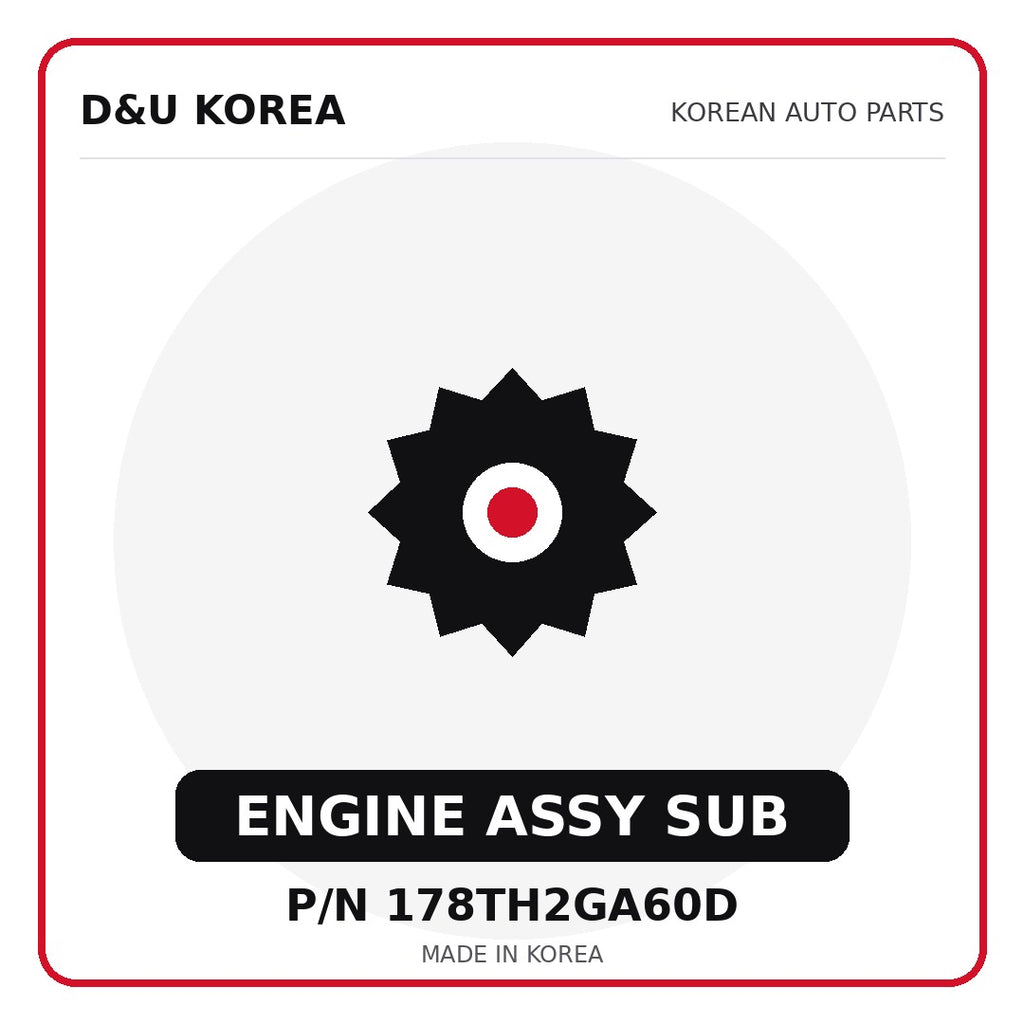 Genuine Mobis ENGINE ASSY SUB 178TH2GA60D - Korean auto parts from D&U Korea