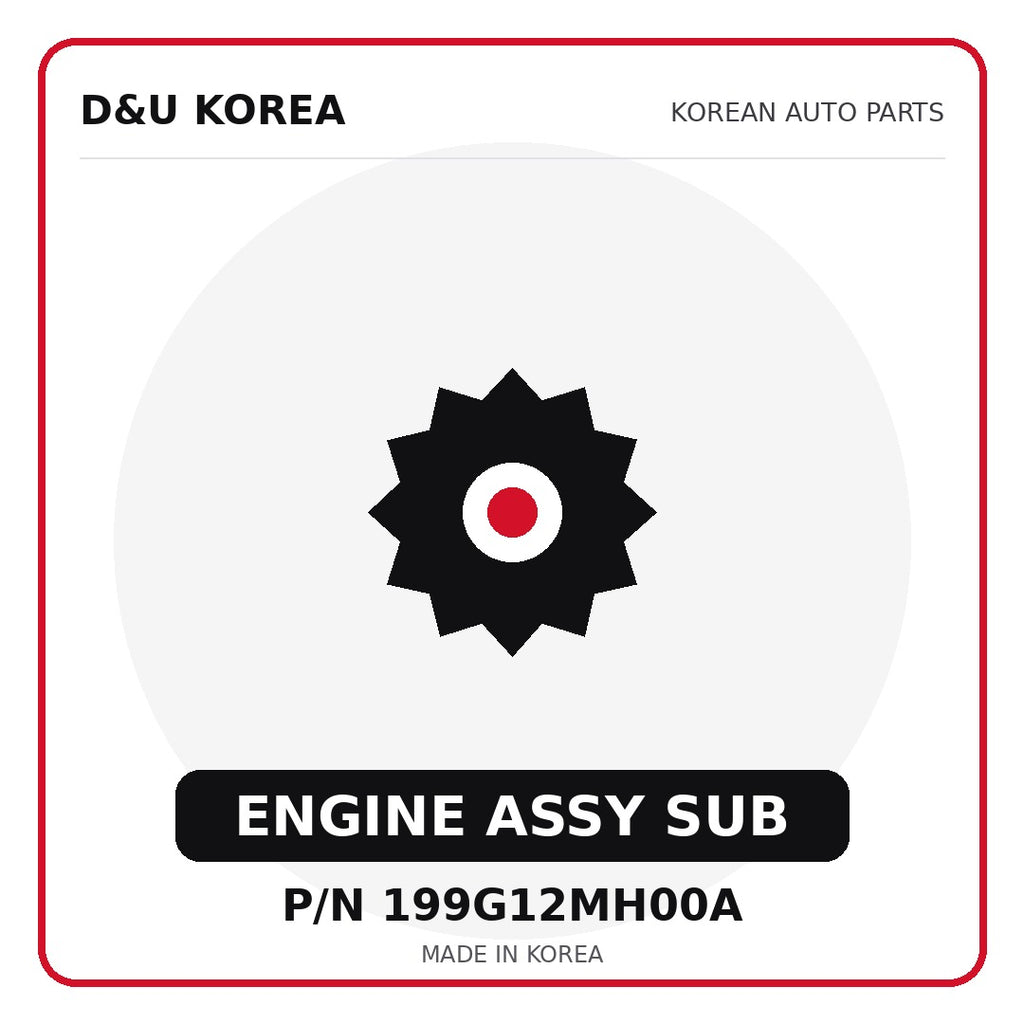 Genuine Mobis ENGINE ASSY SUB 199G12MH00A - Korean auto parts from D&U Korea
