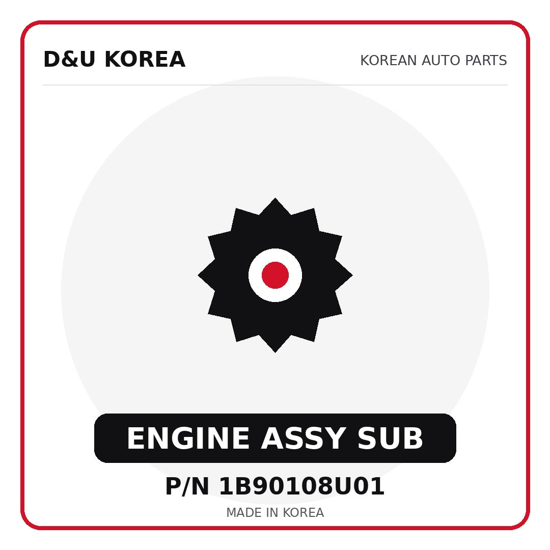 Genuine Mobis ENGINE ASSY SUB 1B90108U01 - Korean auto parts from D&U Korea