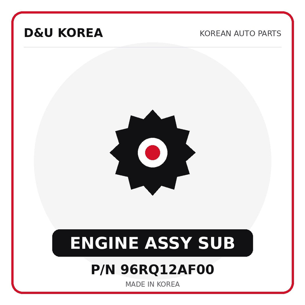 Genuine Mobis ENGINE ASSY SUB 96RQ12AF00 - Korean auto parts from D&U Korea