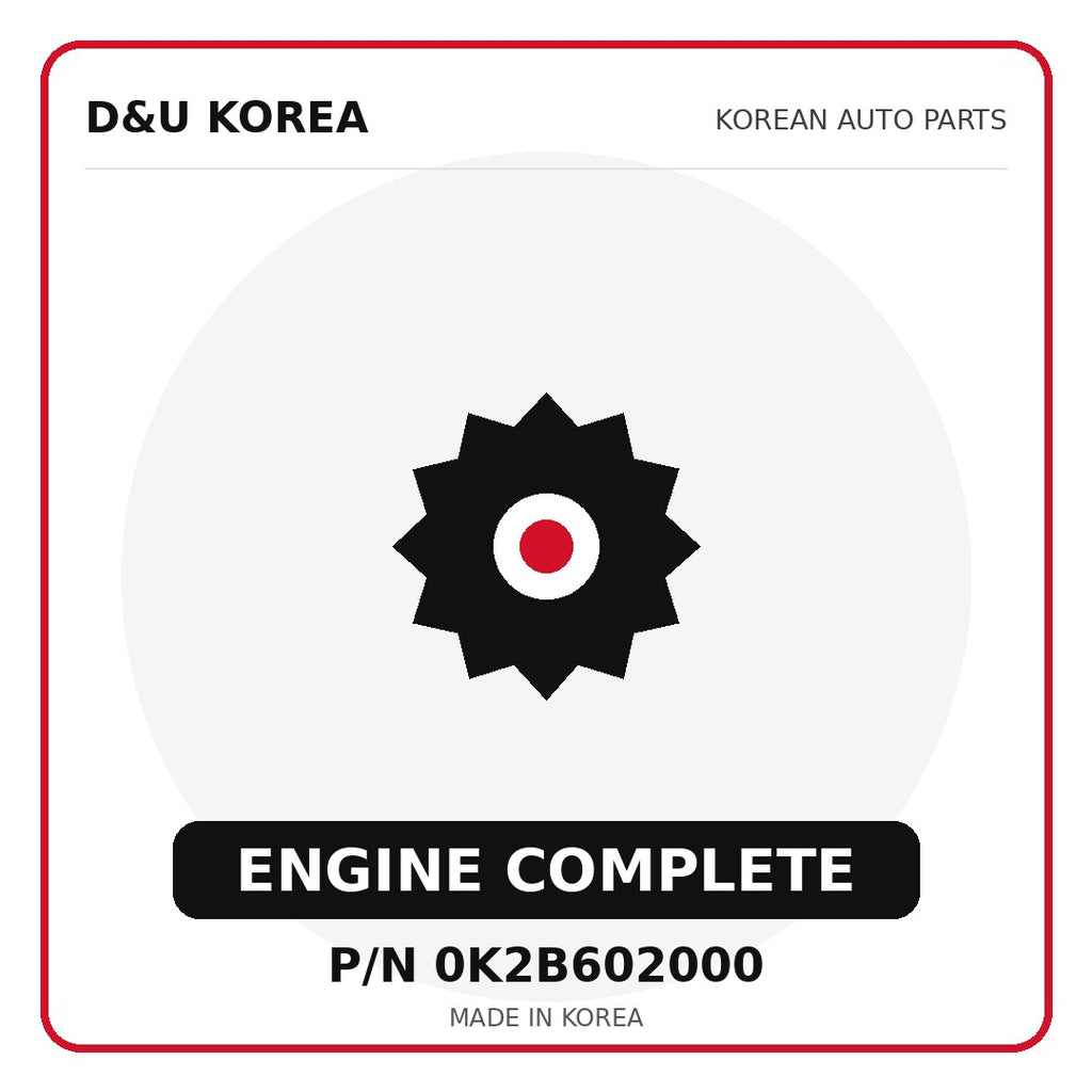 Genuine Mobis ENGINE COMPLETE 0K2B602000 - Korean auto parts from D&U Korea