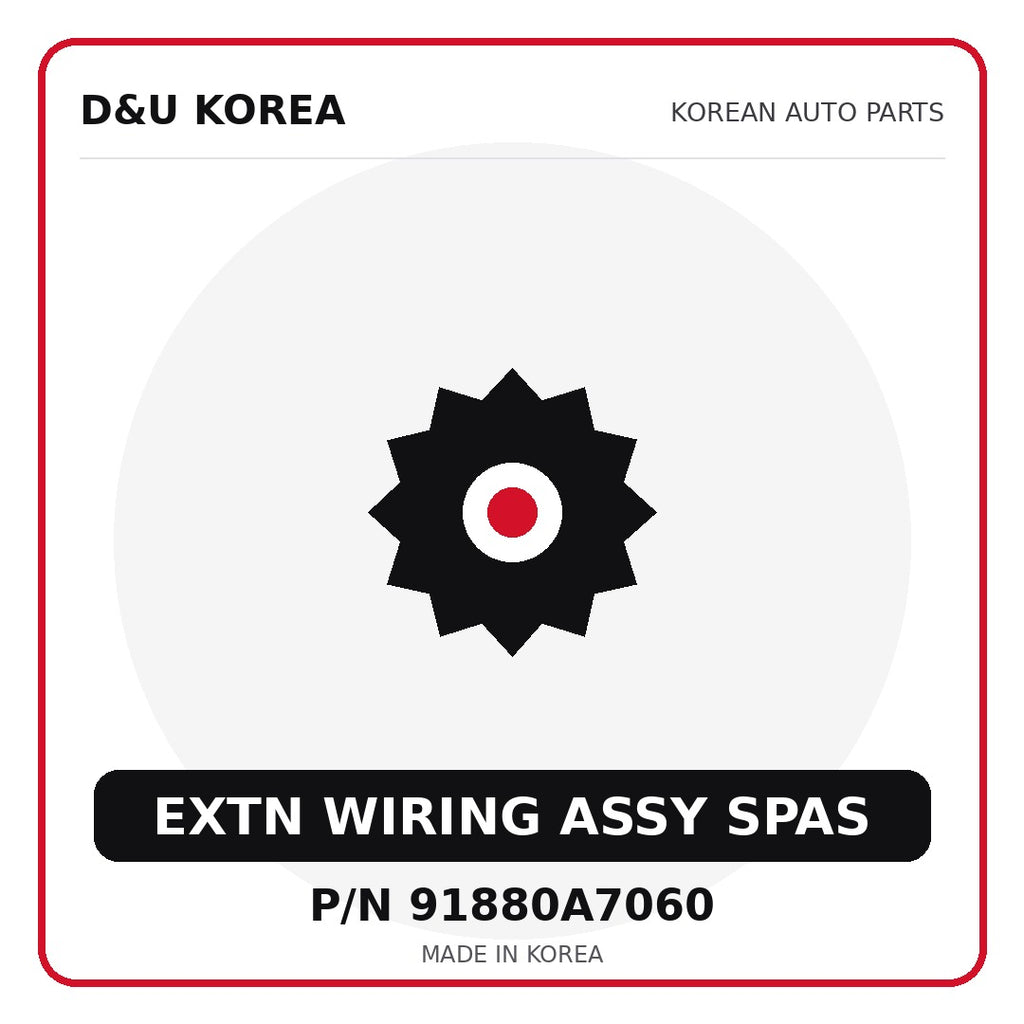 Genuine Mobis EXTN WIRING ASSY SPAS 91880A7060 for Korean vehicles | D&U Korea
