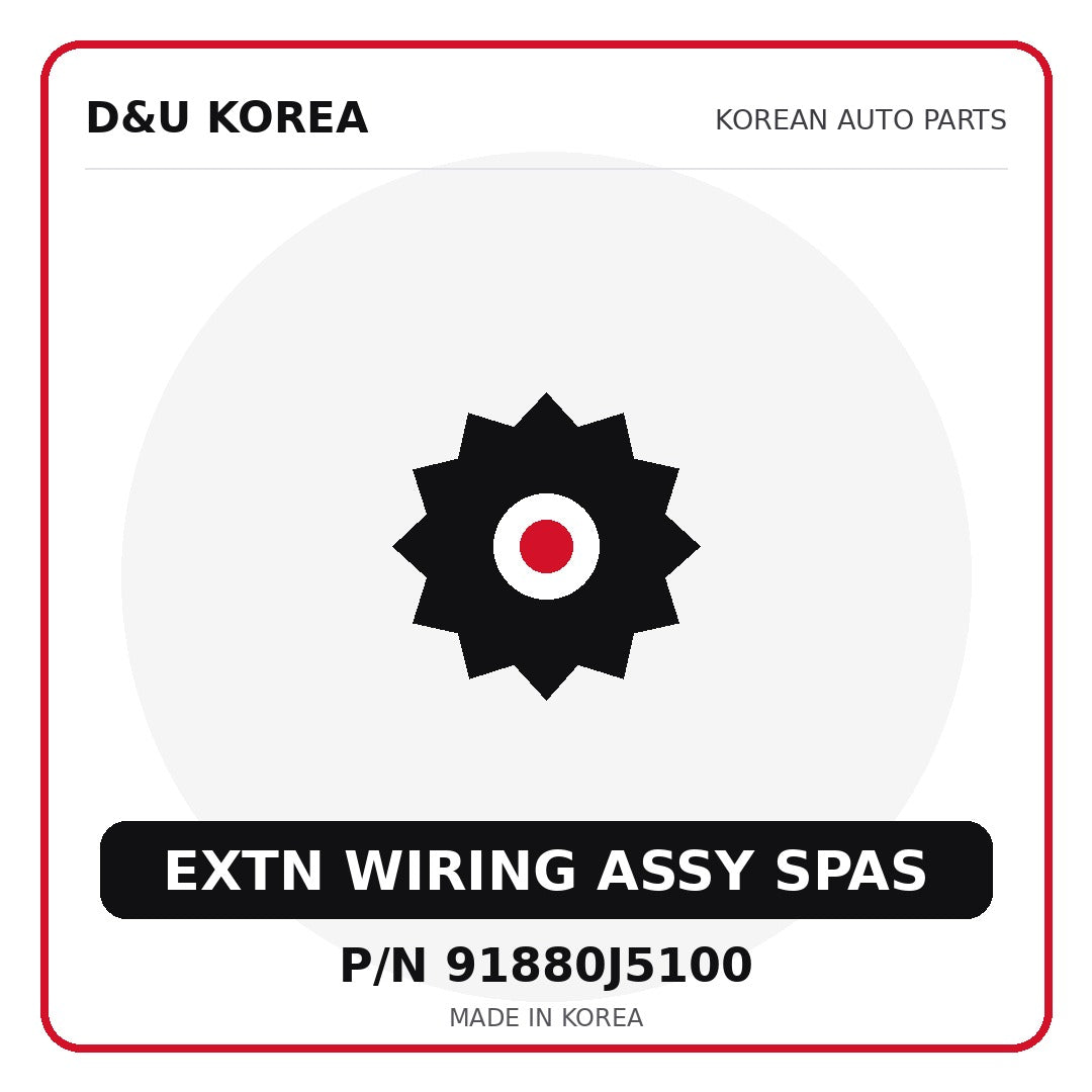 Genuine Mobis EXTN WIRING ASSY SPAS 91880J5100 for Korean vehicles | D&U Korea