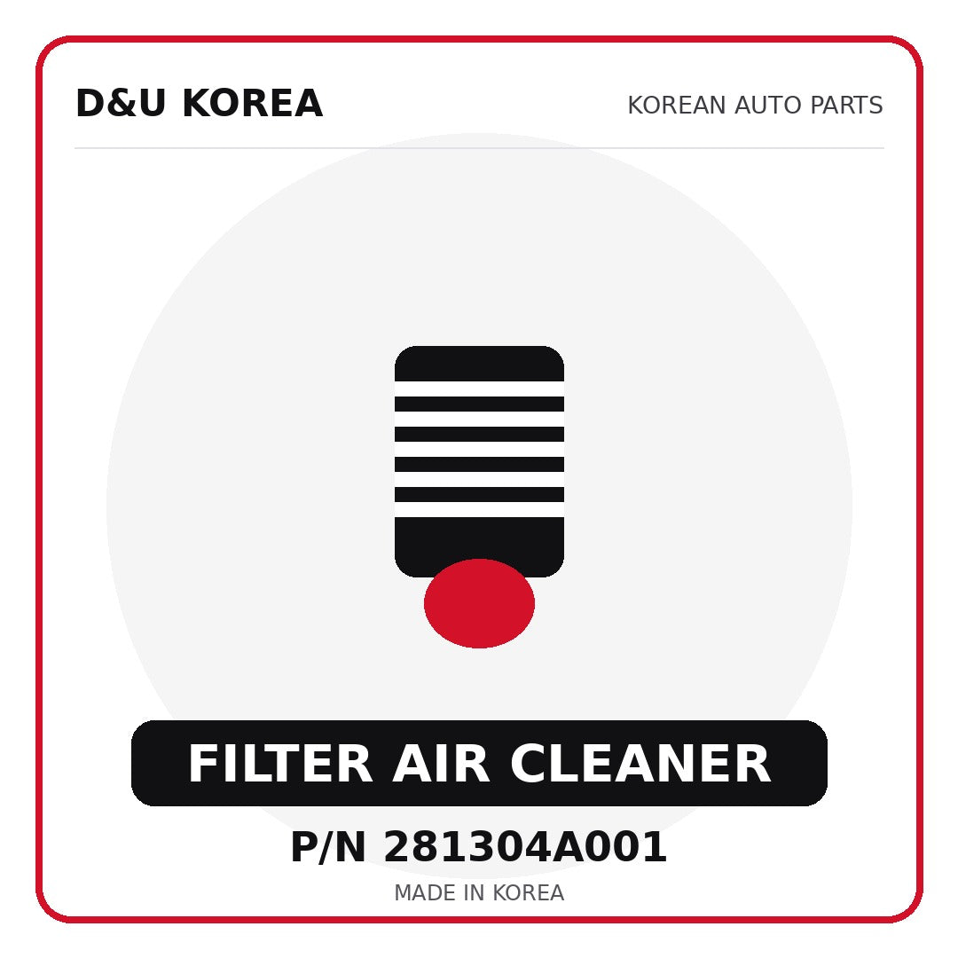 Genuine Mobis FILTER AIR CLEANER 281304A001 - Korean auto parts from D&U Korea