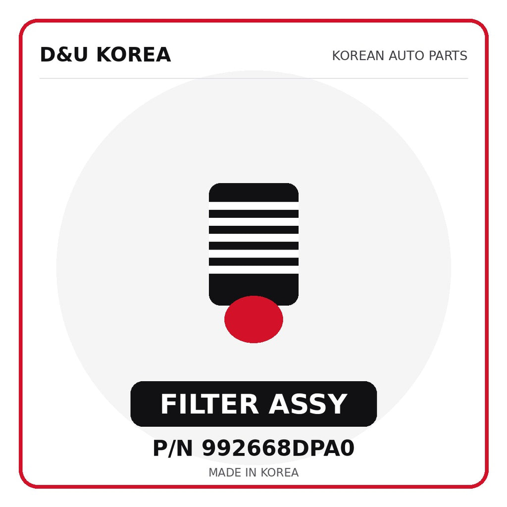 Genuine Mobis FILTER ASSY 992668DPA0 - Korean auto parts from D&U Korea