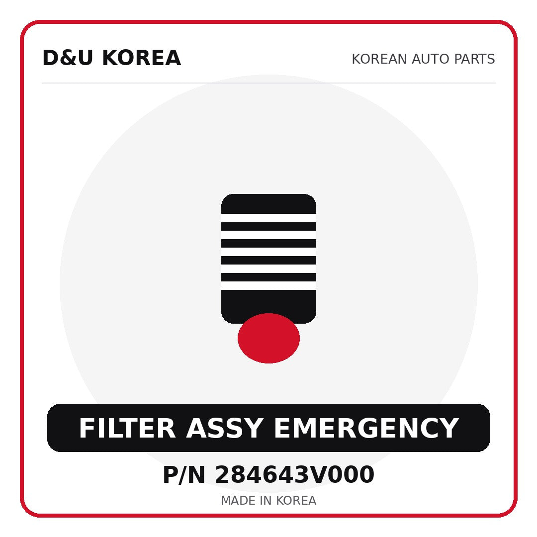 Genuine Mobis FILTER ASSY EMERGENCY 284643V000 - Korean auto parts from D&U Korea