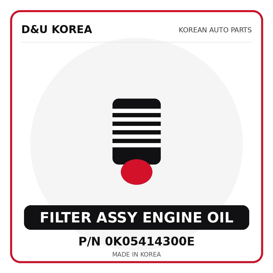Genuine Mobis FILTER ASSY ENGINE OIL 0K05414300E - Korean auto parts from D&U Korea