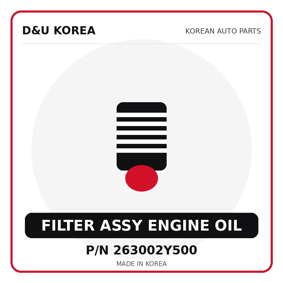 Genuine Mobis FILTER ASSY ENGINE OIL 263002Y500 - Korean auto parts from D&U Korea