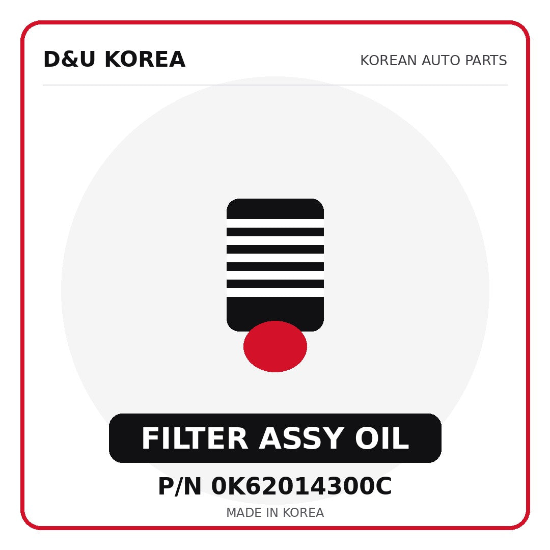 Genuine Mobis FILTER ASSY OIL 0K62014300C - Korean auto parts from D&U Korea
