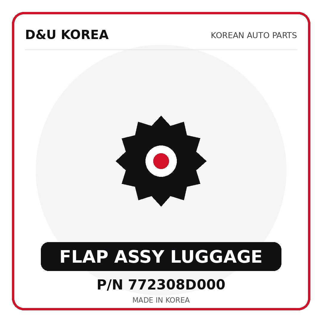 Genuine Mobis FLAP ASSY LUGGAGE 772308D000 - Korean auto parts from D&U Korea