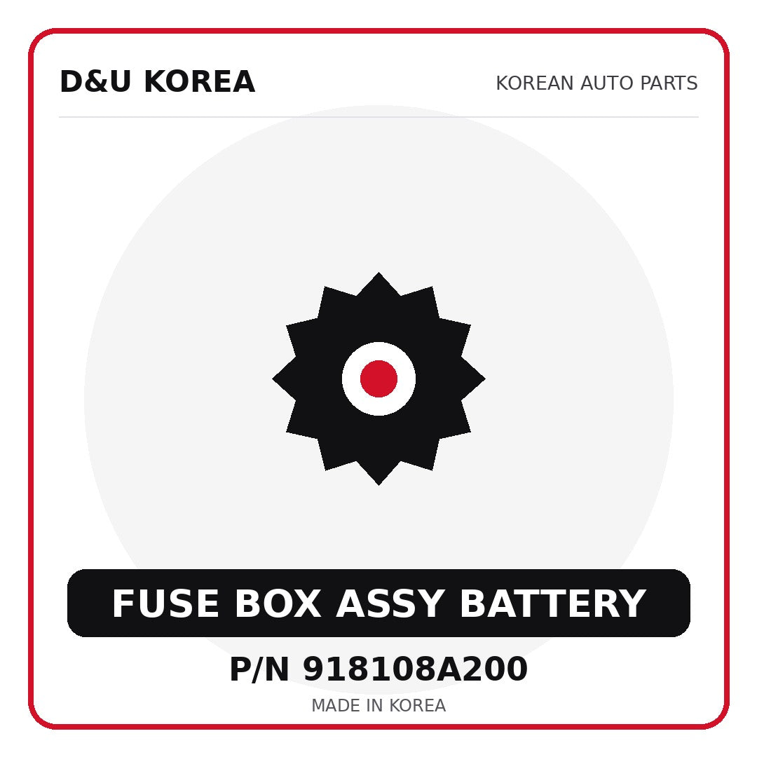 Genuine Mobis FUSE BOX ASSY BATTERY 918108A200 for Korean vehicles | D&U Korea