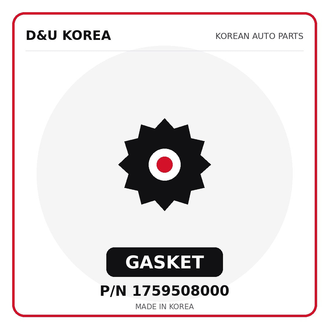 Genuine Mobis GASKET 1759508000 - Korean auto parts from D&U Korea