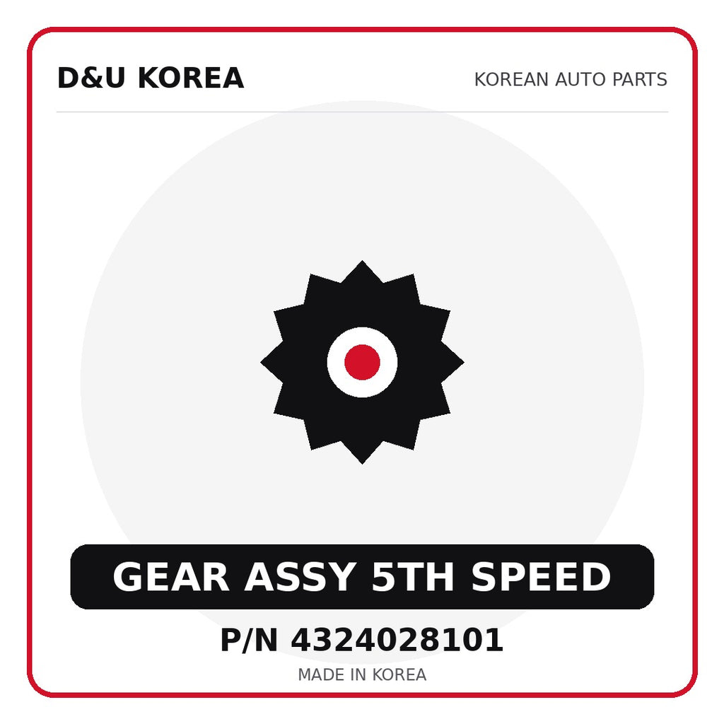 Genuine Mobis GEAR ASSY 5TH SPEED 4324028101 for Korean vehicles | D&U Korea