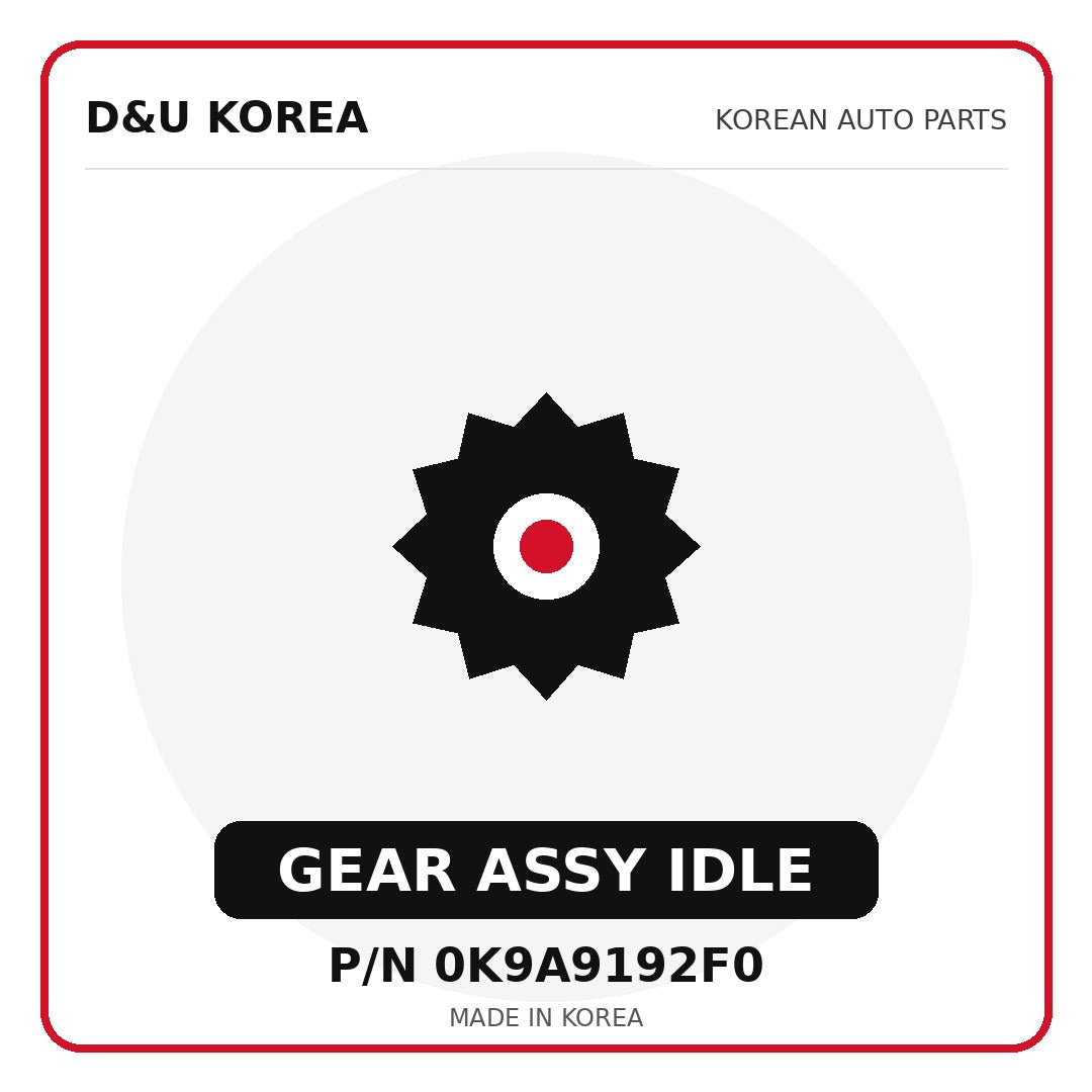 Genuine Mobis GEAR ASSY IDLE 0K9A9192F0 - Korean auto parts from D&U Korea