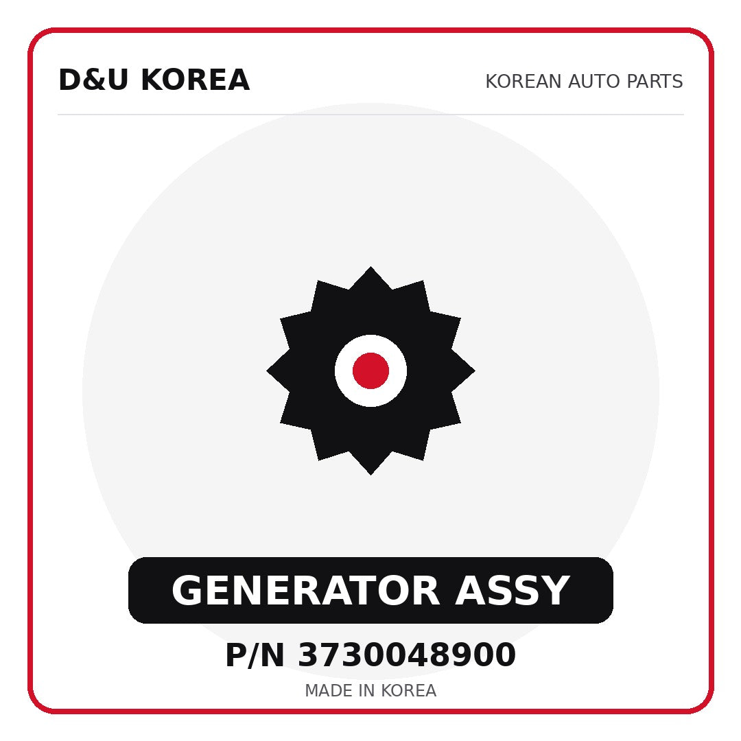 Genuine Mobis GENERATOR ASSY 3730048900 for Korean vehicles | D&U Korea