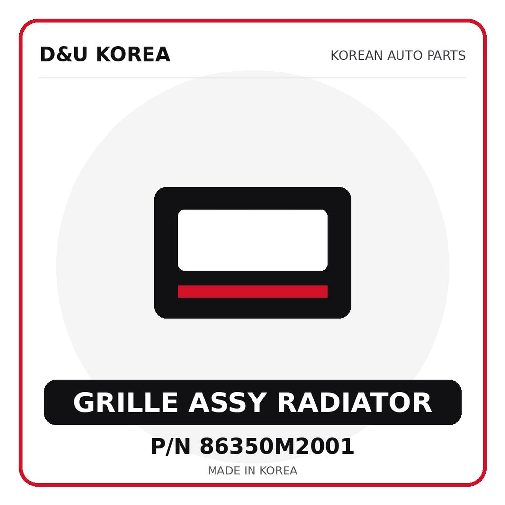 Genuine Mobis GRILLE ASSY RADIATOR 86350M2001 - Korean auto parts from D&U Korea