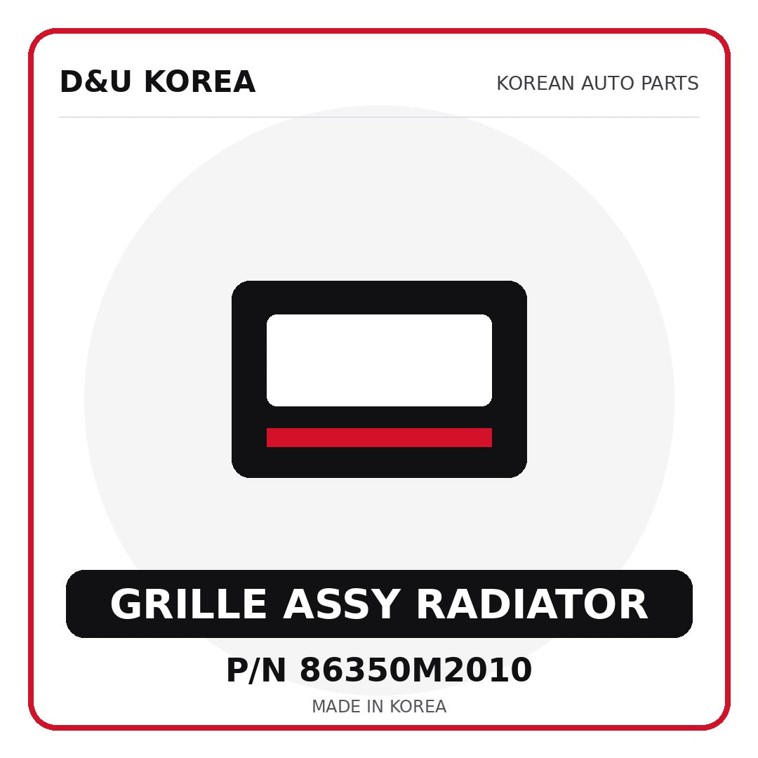 Genuine Mobis GRILLE ASSY RADIATOR 86350M2010 - Korean auto parts from D&U Korea
