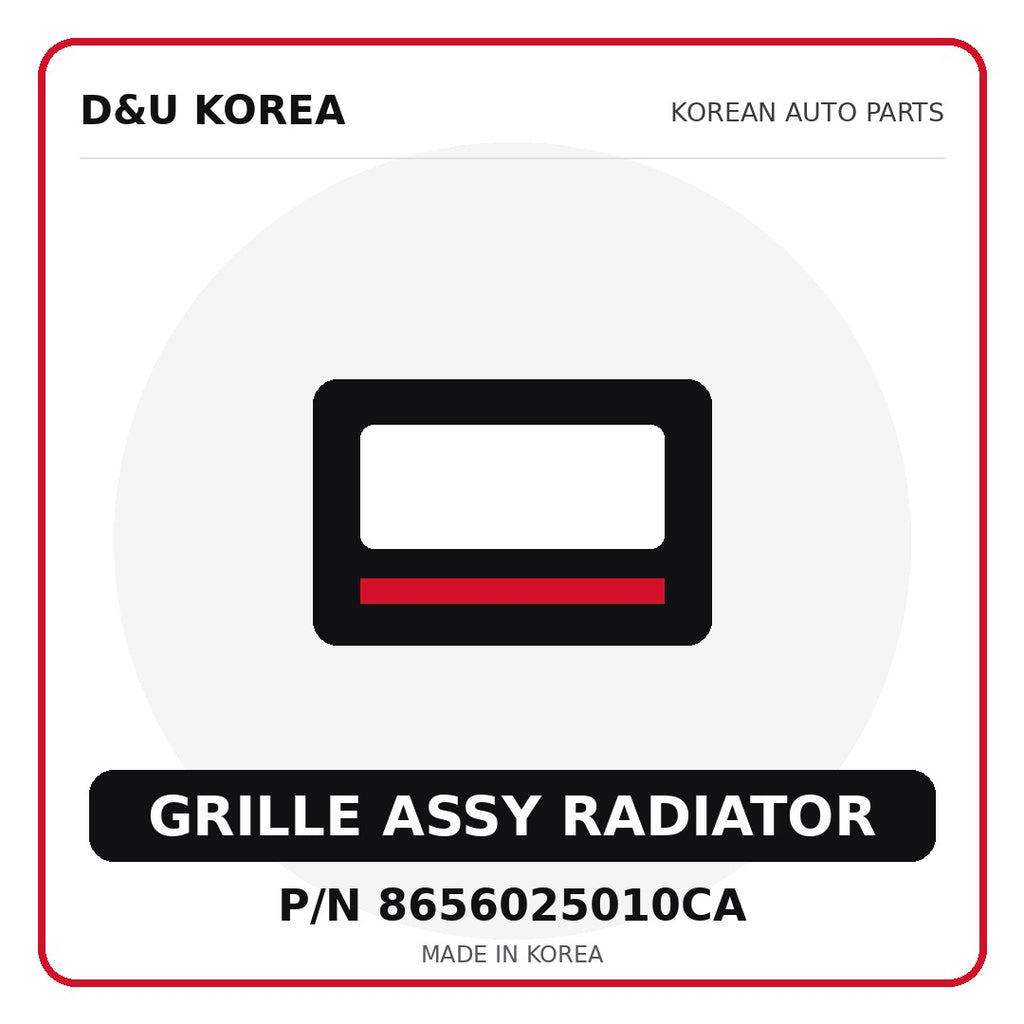 Genuine Mobis GRILLE ASSY RADIATOR 8656025010CA - Korean auto parts from D&U Korea