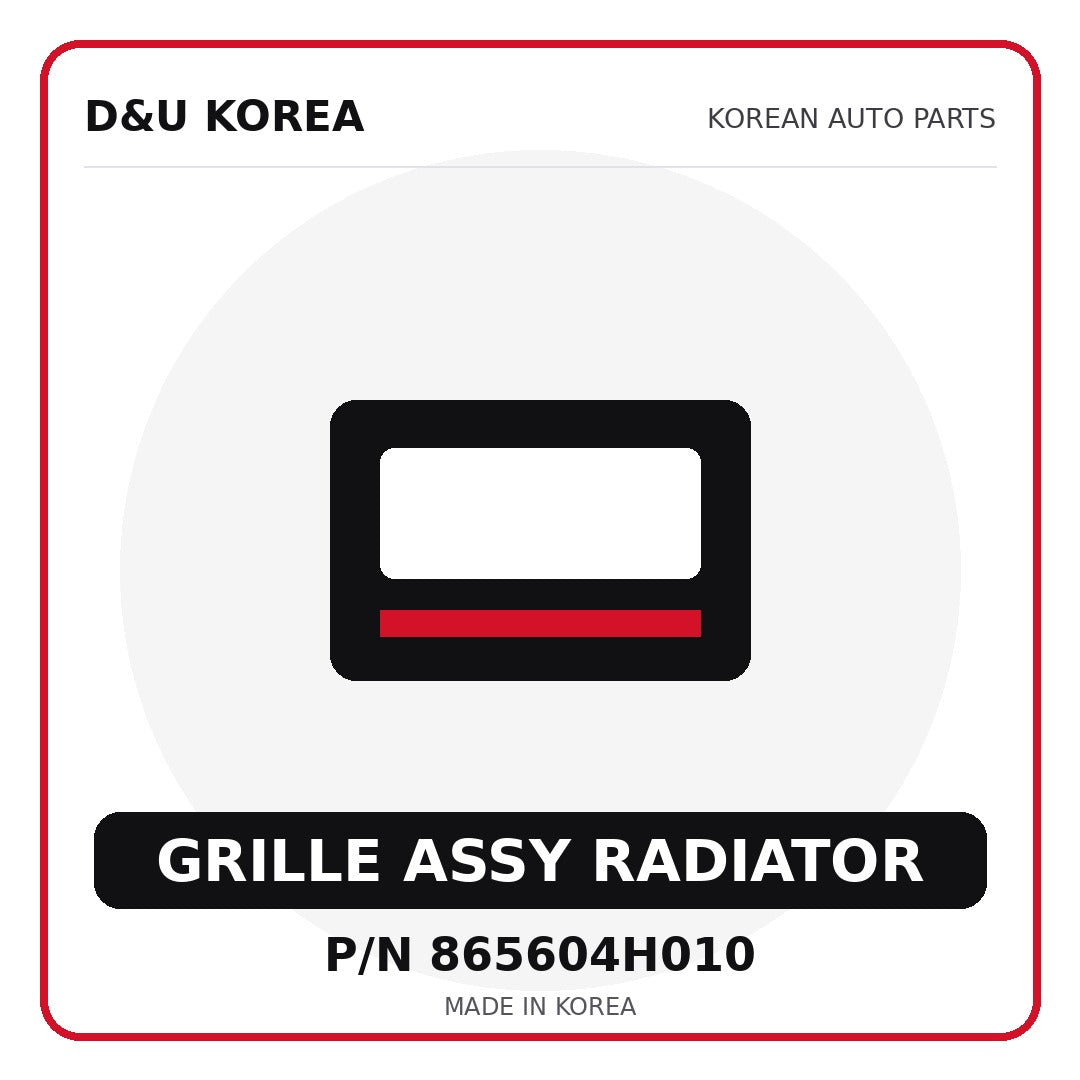 Genuine Mobis GRILLE ASSY RADIATOR 865604H010 for Korean vehicles | D&U Korea