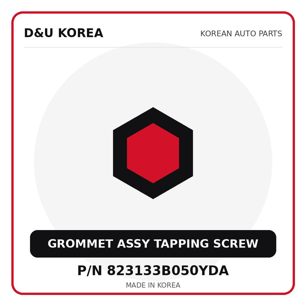 Genuine Mobis GROMMET ASSY TAPPING SCREW 823133B050YDA for Korean vehicles | D&U Korea
