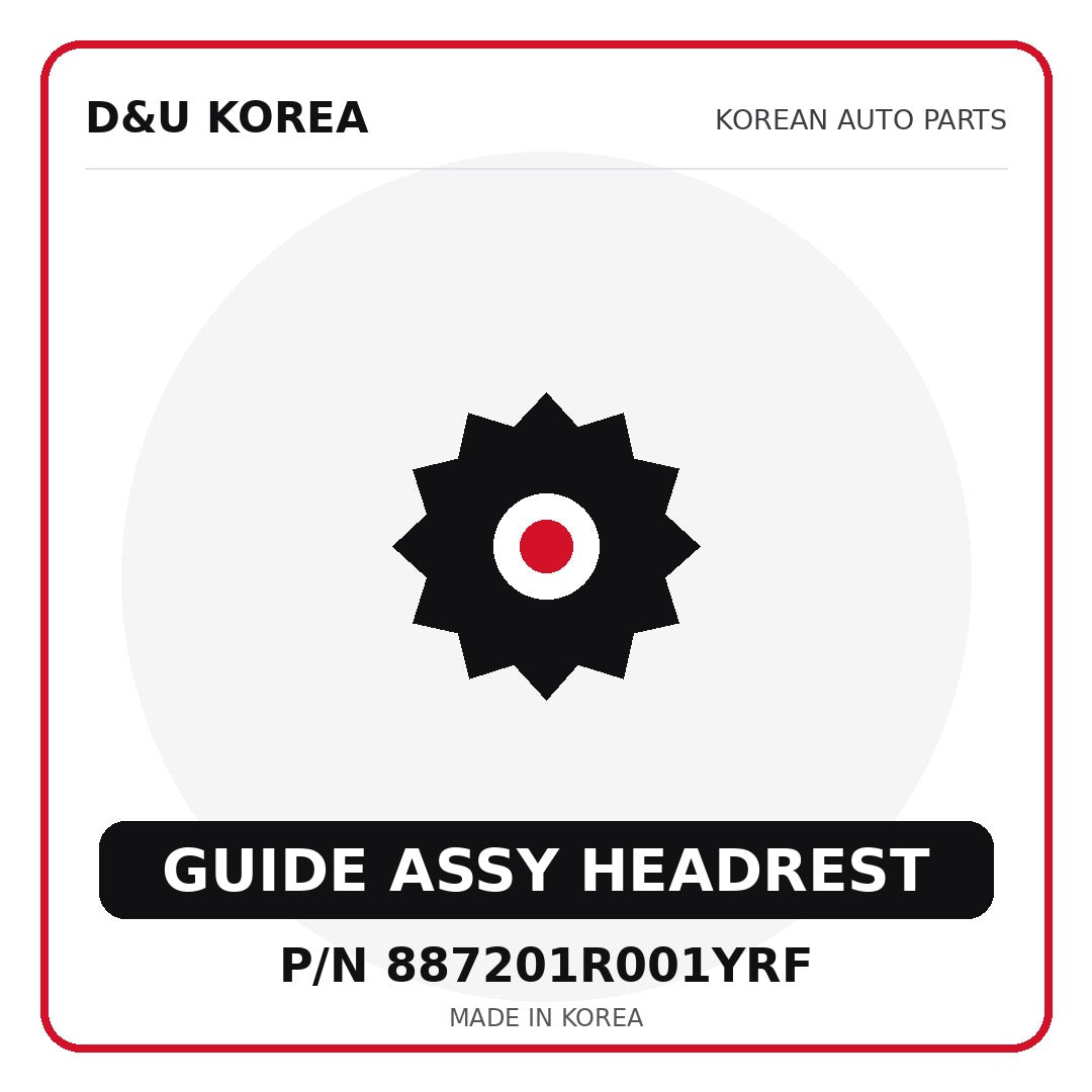 Genuine Mobis GUIDE ASSY HEADREST 887201R001YRF - Korean auto parts from D&U Korea