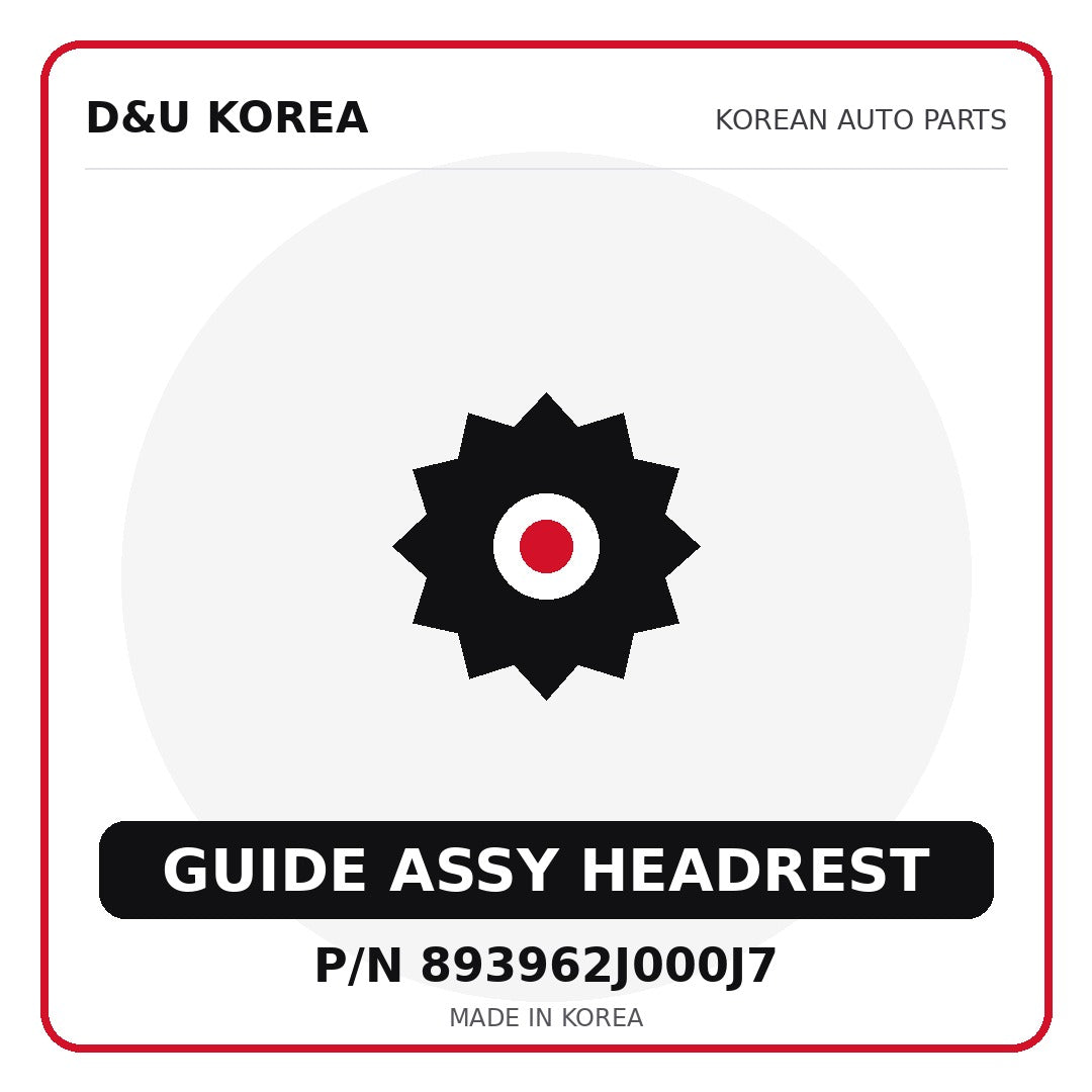 Genuine Mobis GUIDE ASSY HEADREST 893962J000J7 - Korean auto parts from D&U Korea