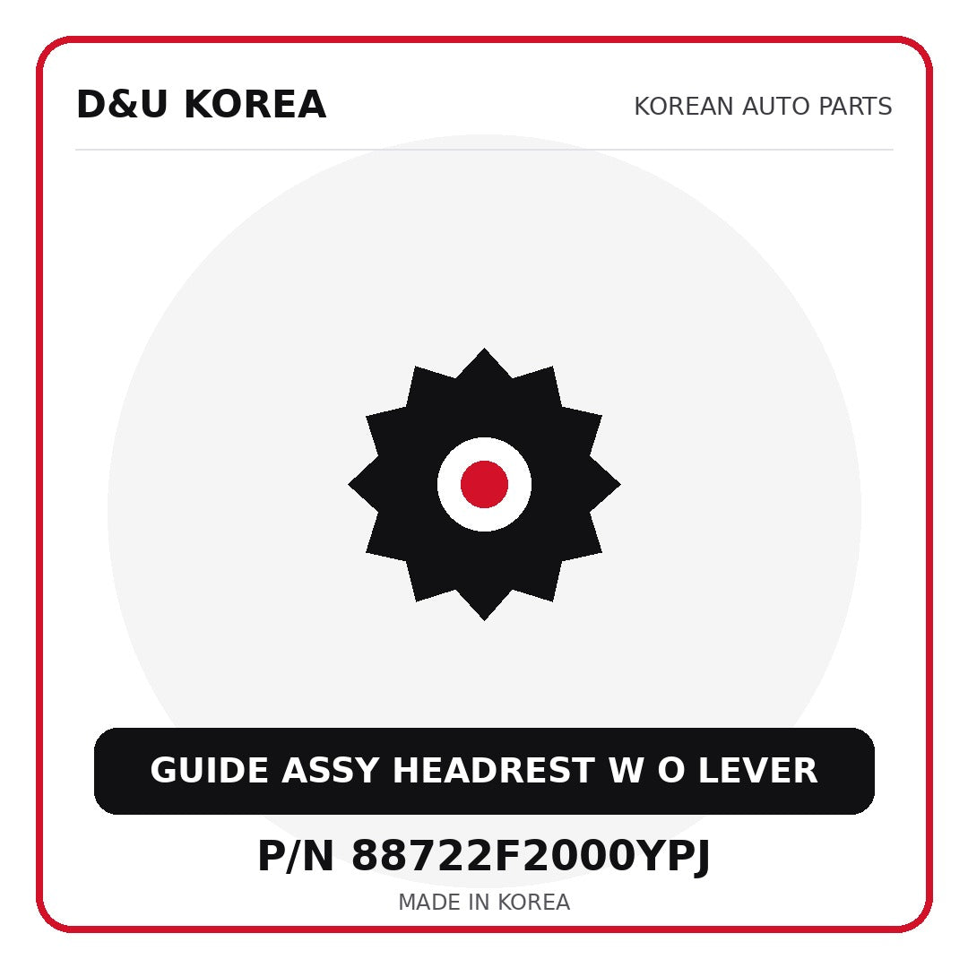 Genuine Mobis GUIDE ASSY HEADREST W O LEVER 88722F2000YPJ - Korean auto parts from D&U Korea