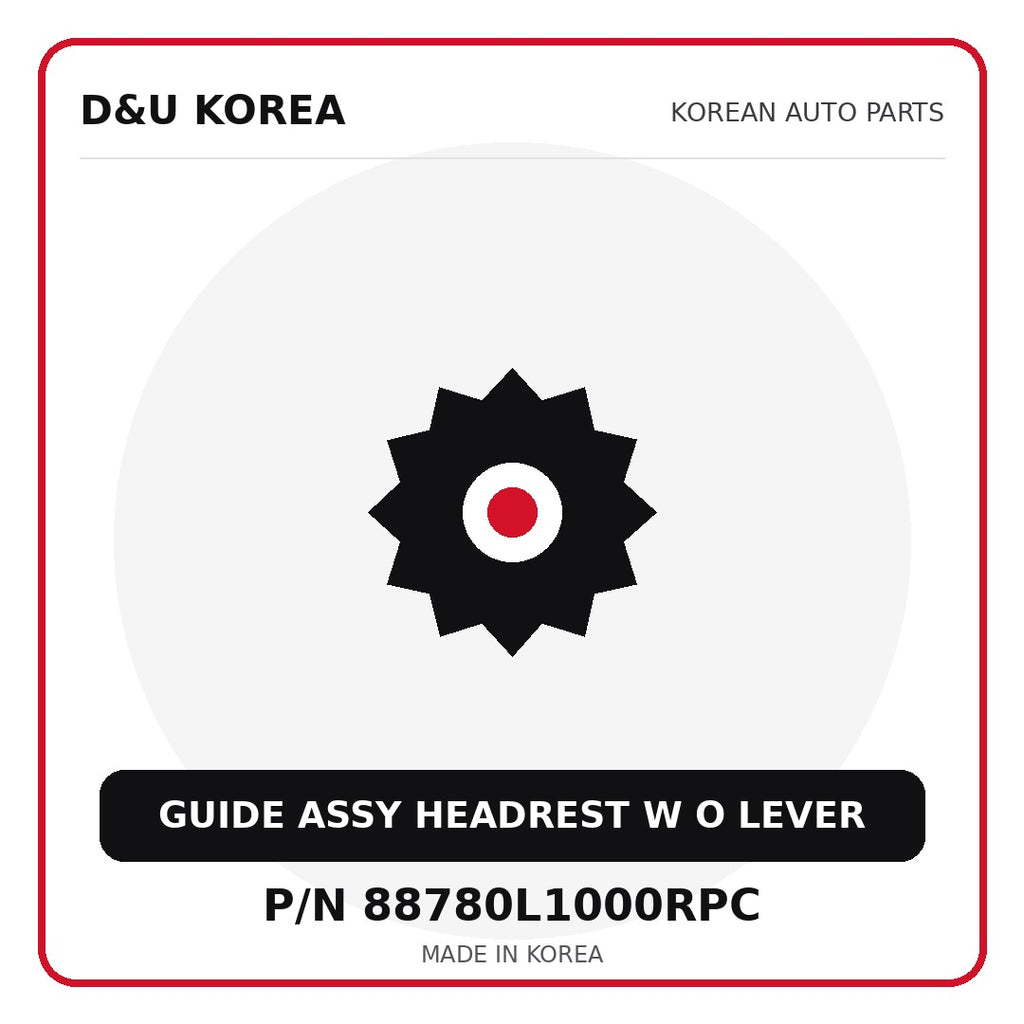 Genuine Mobis GUIDE ASSY HEADREST W O LEVER 88780L1000RPC - Korean auto parts from D&U Korea