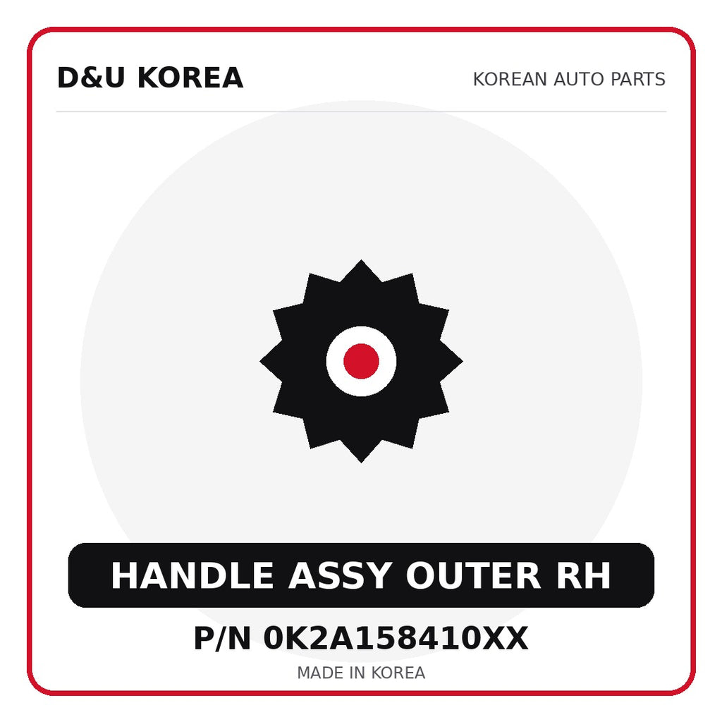 Genuine Mobis HANDLE ASSY OUTER RH 0K2A158410XX for Korean vehicles | D&U Korea
