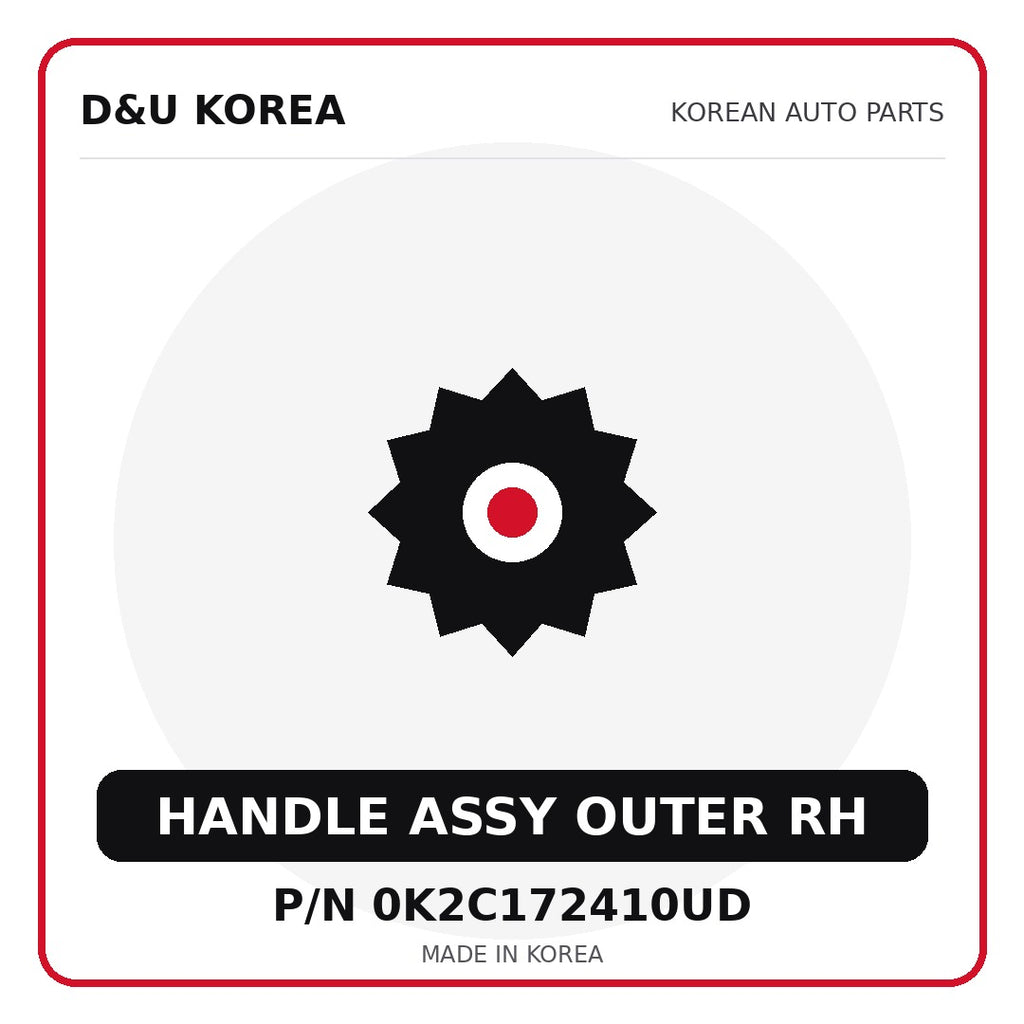 Genuine Mobis HANDLE ASSY OUTER RH 0K2C172410UD - Korean auto parts from D&U Korea
