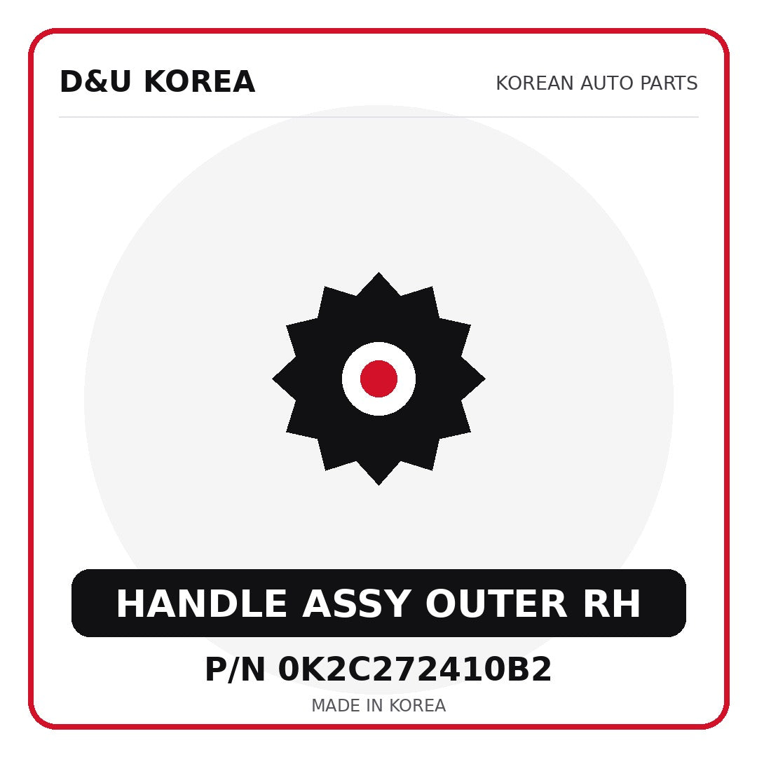 Genuine Mobis HANDLE ASSY OUTER RH 0K2C272410B2 - Korean auto parts from D&U Korea