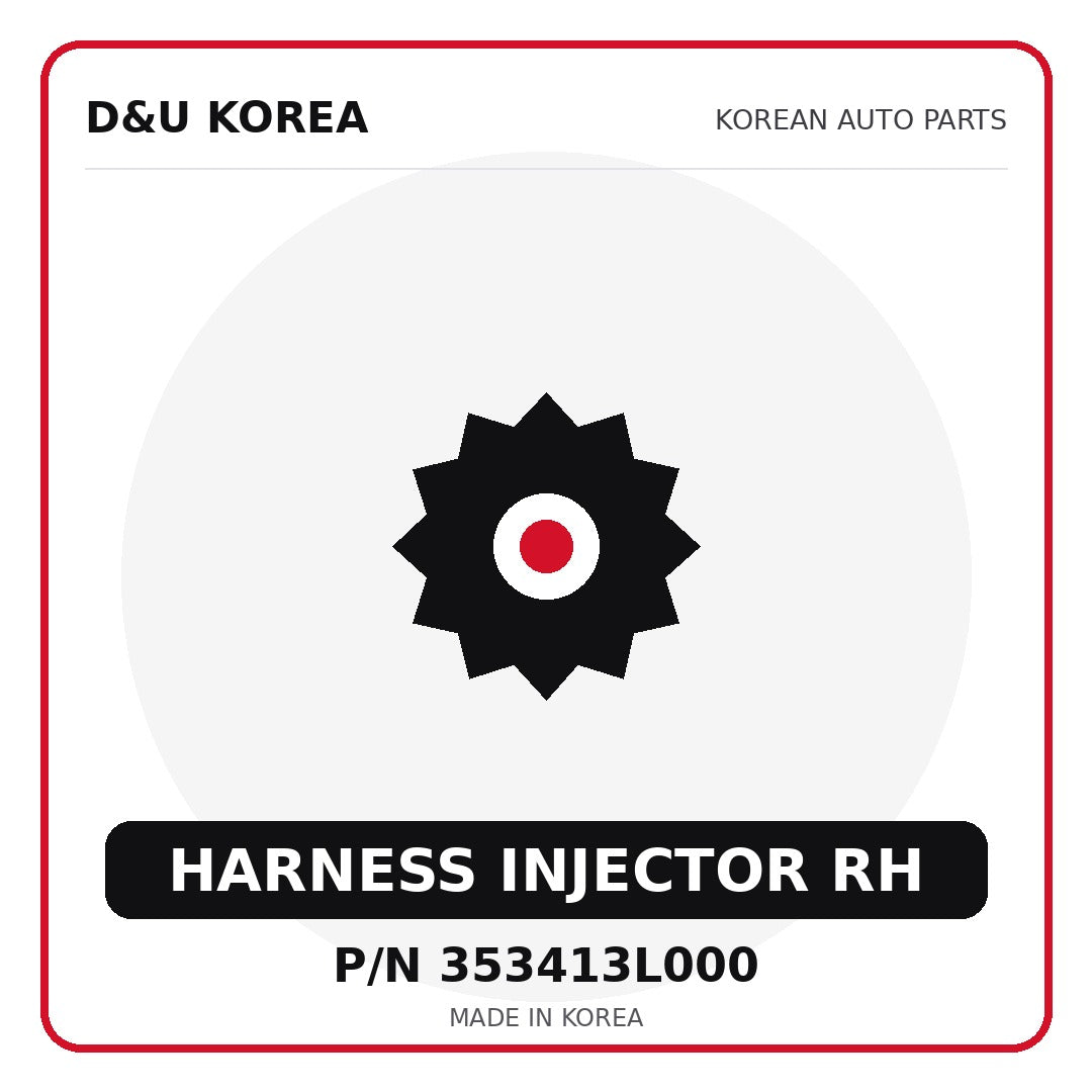 Genuine Mobis HARNESS INJECTOR RH 353413L000 - Korean auto parts from D&U Korea