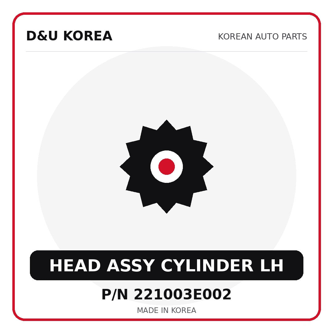 Genuine Mobis HEAD ASSY CYLINDER LH 221003E002 - Korean auto parts from D&U Korea