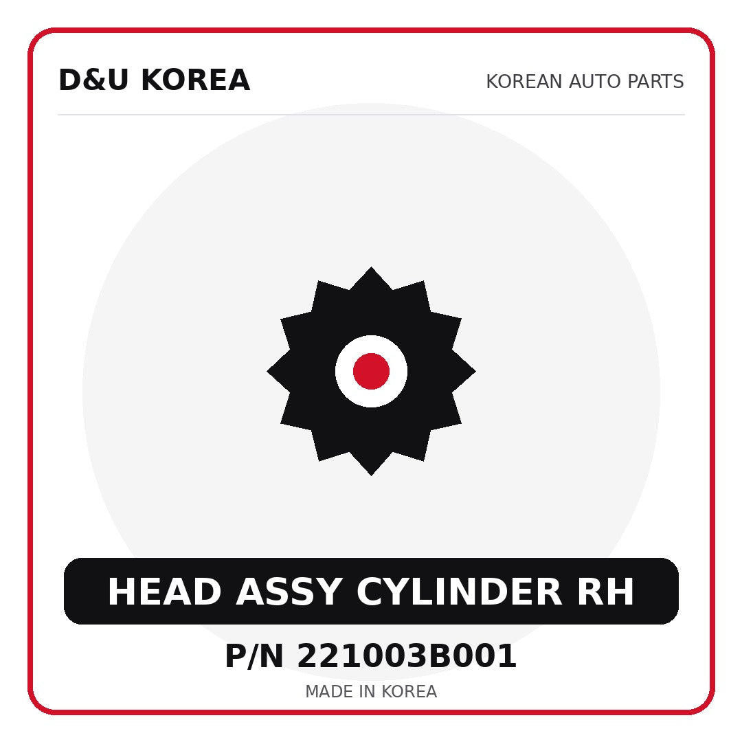 Genuine Mobis HEAD ASSY CYLINDER RH 221003B001 - Korean auto parts from D&U Korea