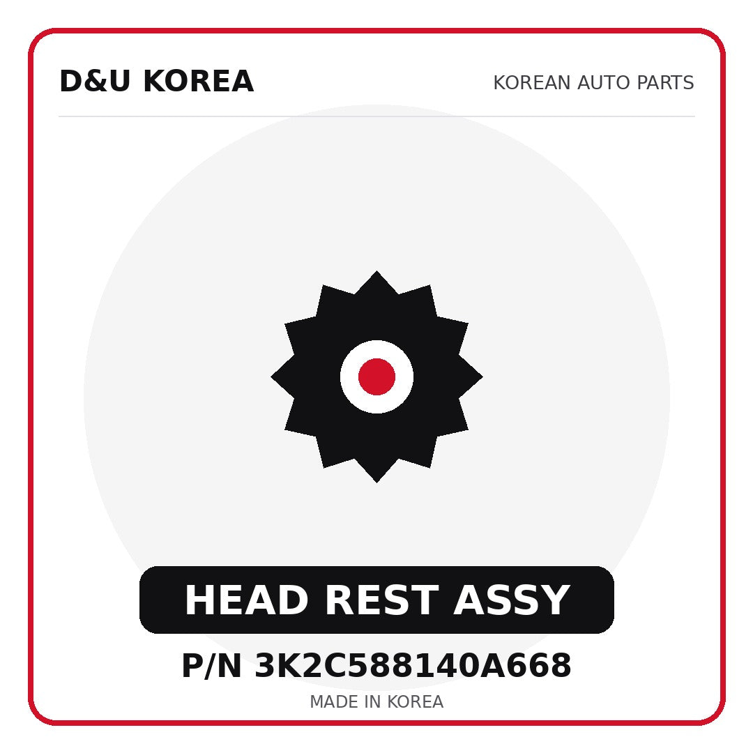 Genuine Mobis HEAD REST ASSY 3K2C588140A668 - Korean auto parts from D&U Korea