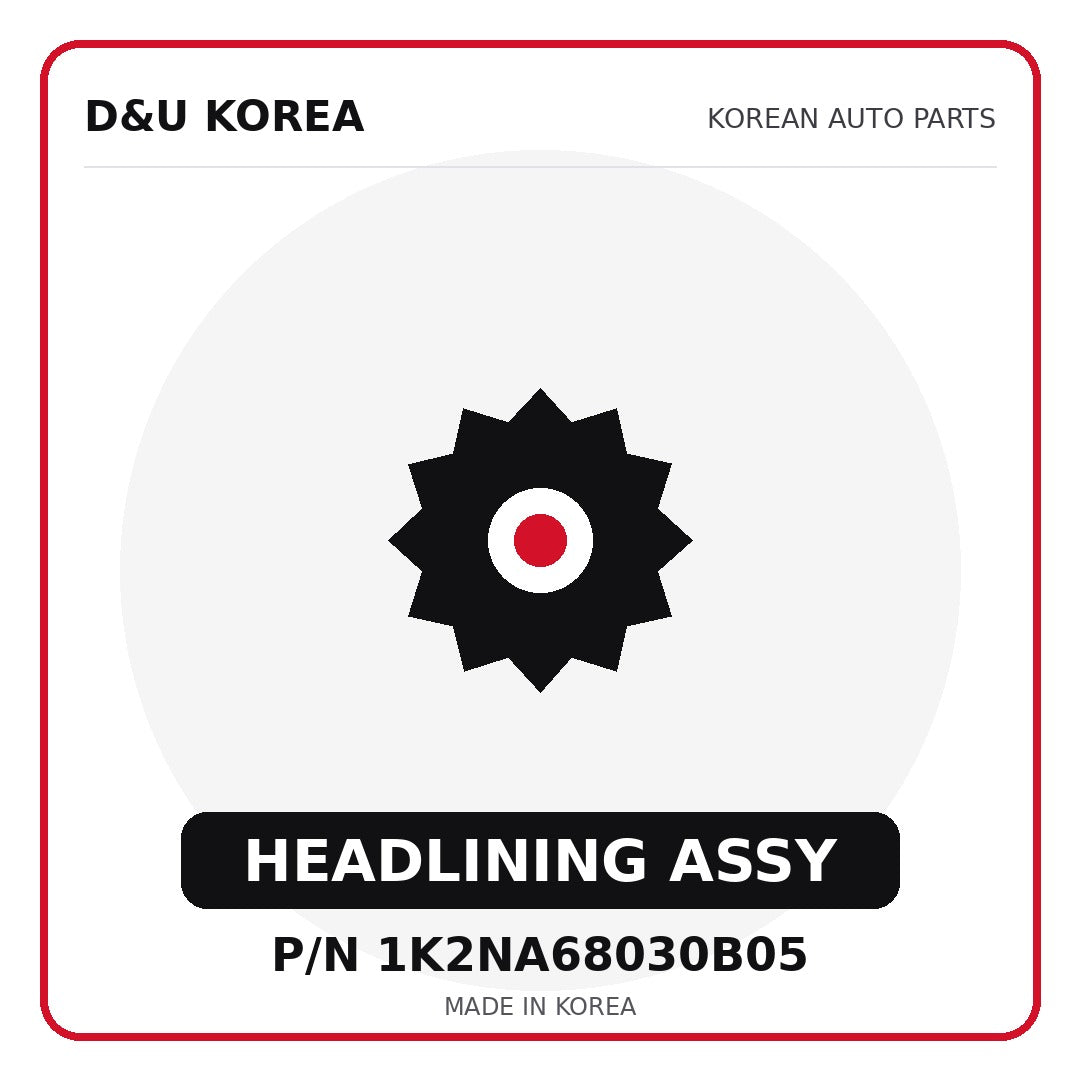 Genuine Mobis HEADLINING ASSY 1K2NA68030B05 - Korean auto parts from D&U Korea