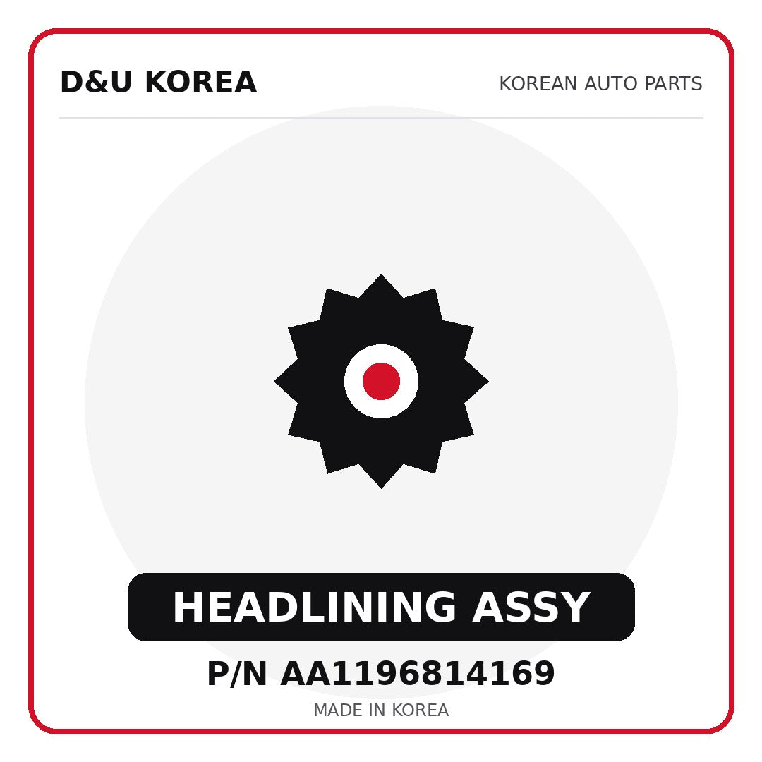Genuine Mobis HEADLINING ASSY AA1196814169 for Korean vehicles | D&U Korea