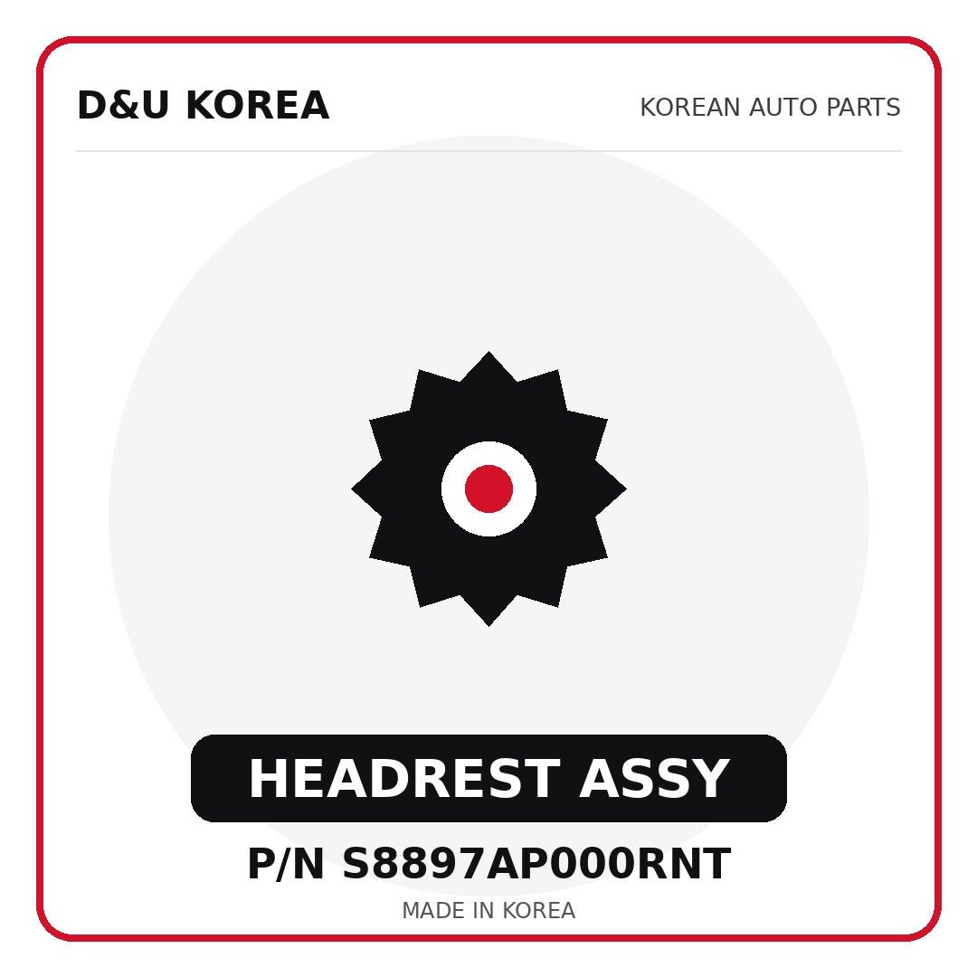 Genuine Mobis HEADREST ASSY S8897AP000RNT for Korean vehicles | D&U Korea