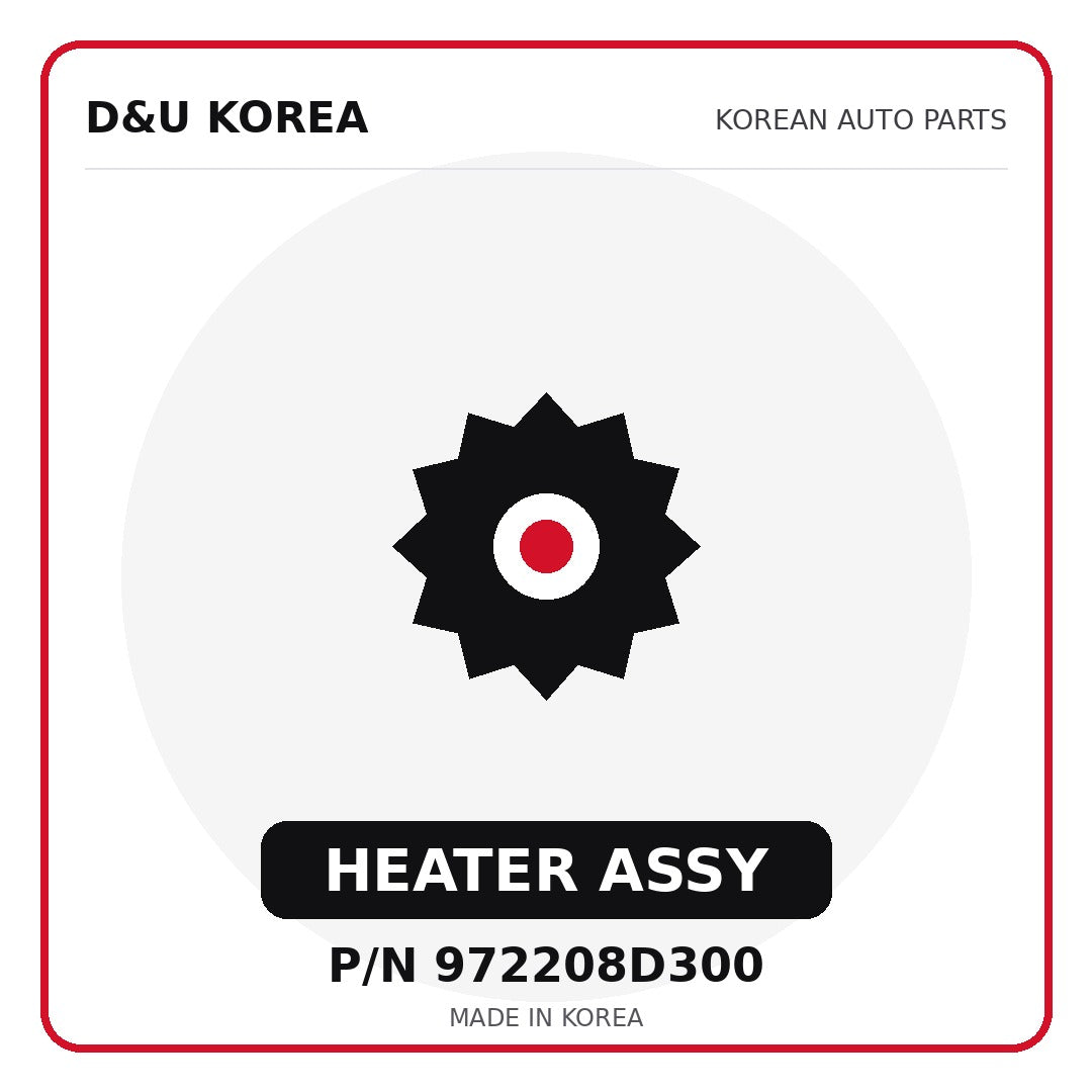 Genuine Mobis HEATER ASSY 972208D300 for Korean vehicles | D&U Korea